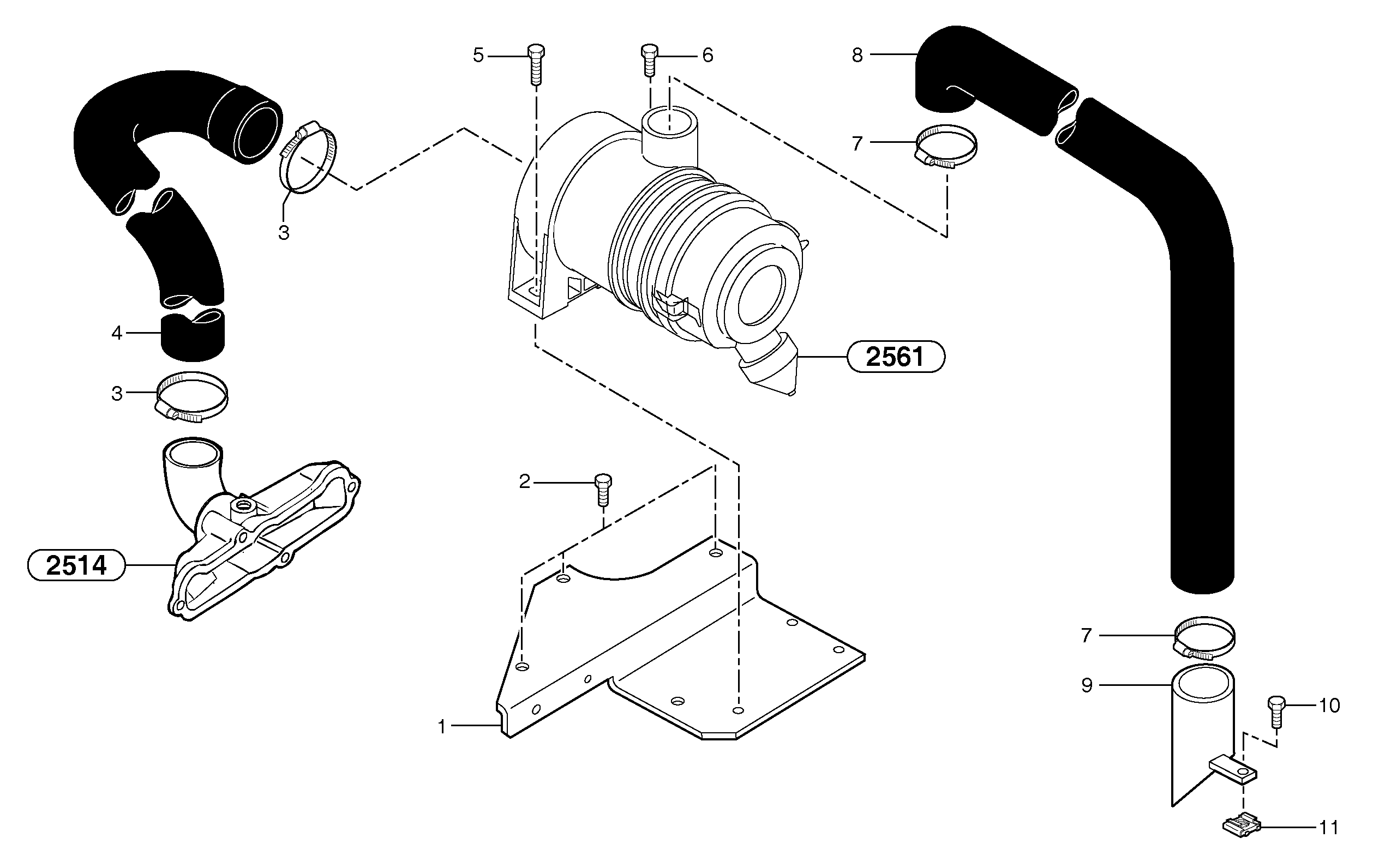 Схема запчастей Volvo EC15B - 35671 Intake / air filter EC15B TYPE 272 XT/XTV