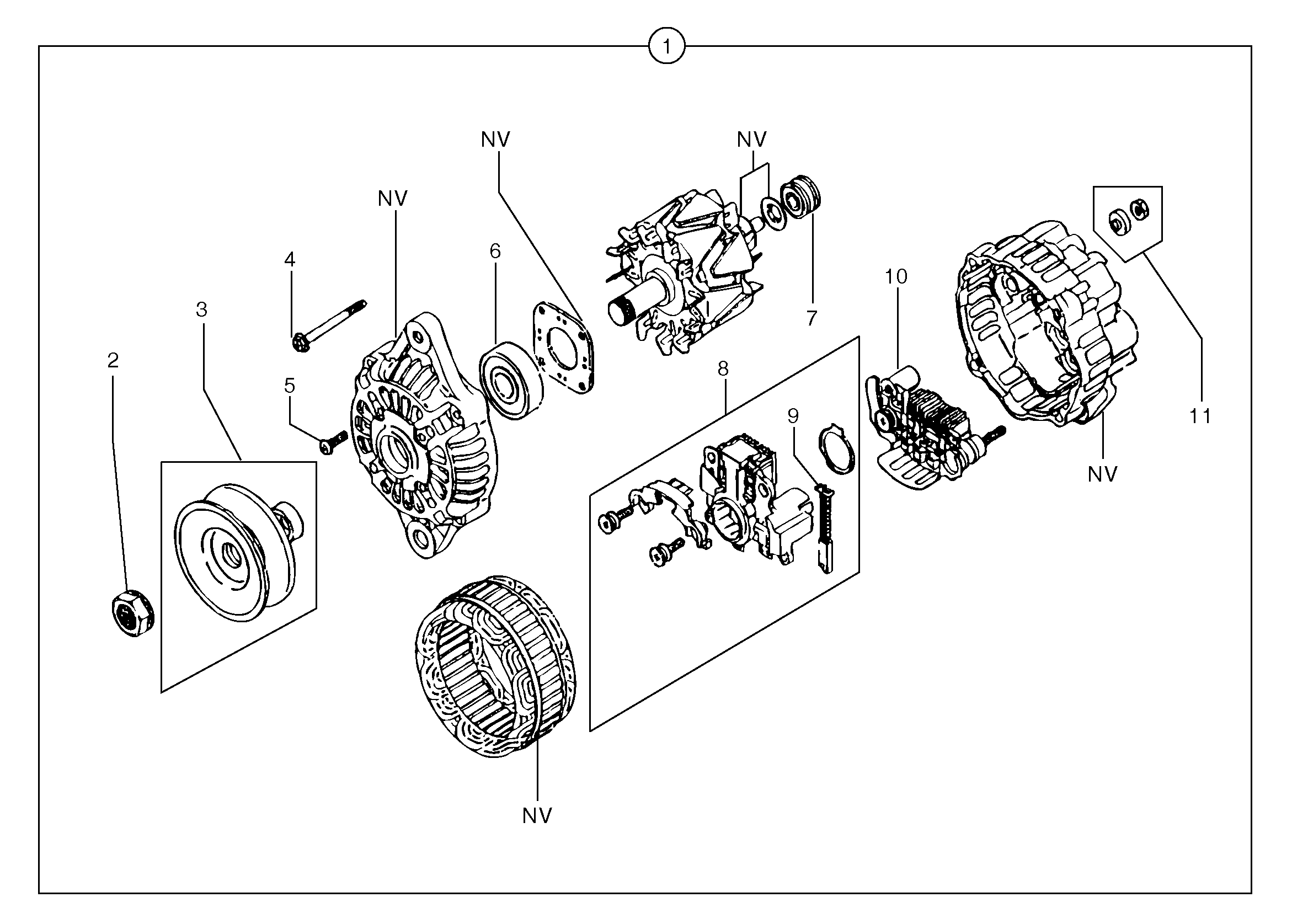 Схема запчастей Volvo EC15B - 25894 Alternator EC15B TYPE 272 XR