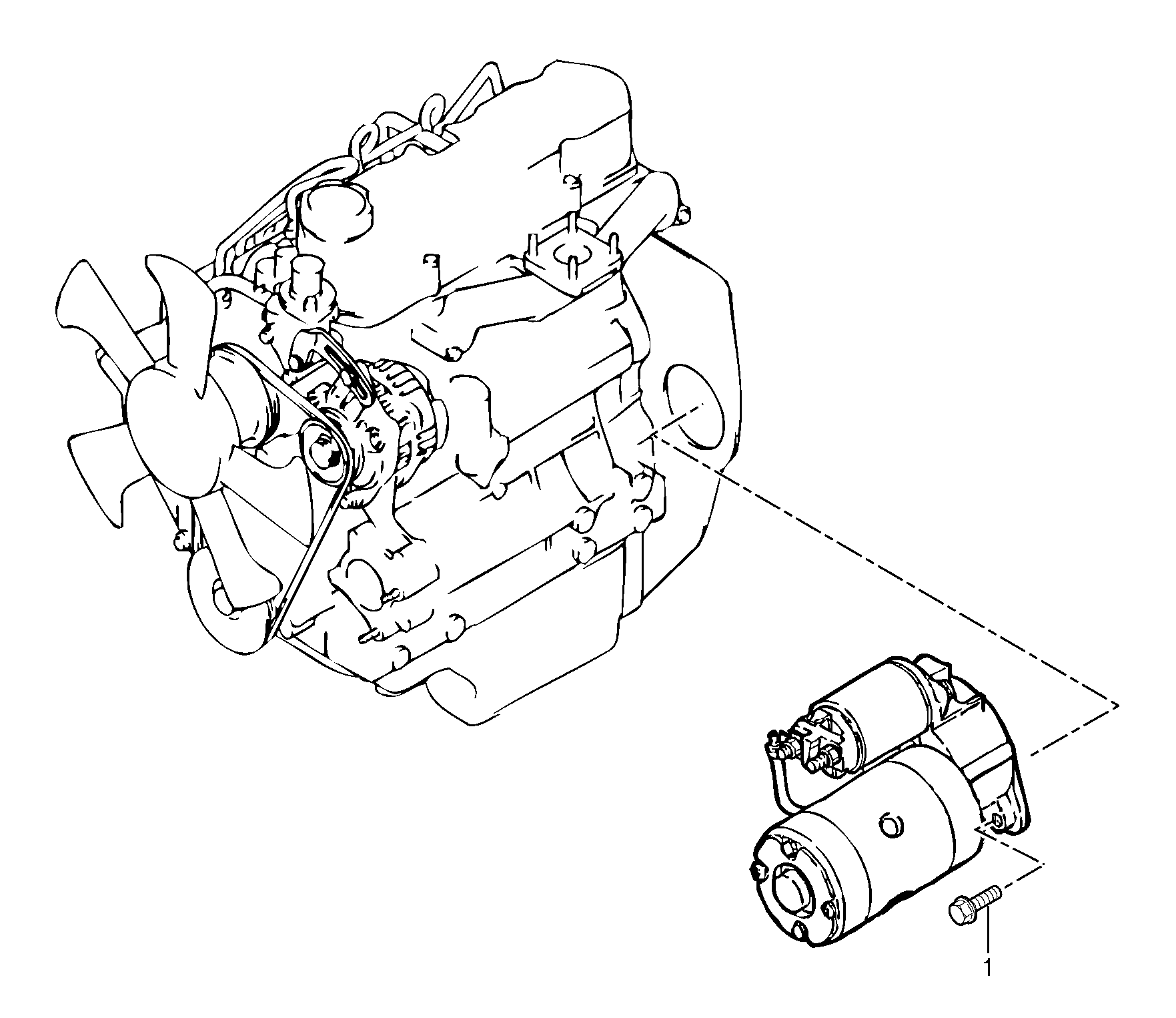 Схема запчастей Volvo EC15B - 25897 Starter motor installation EC15B TYPE 272 XR