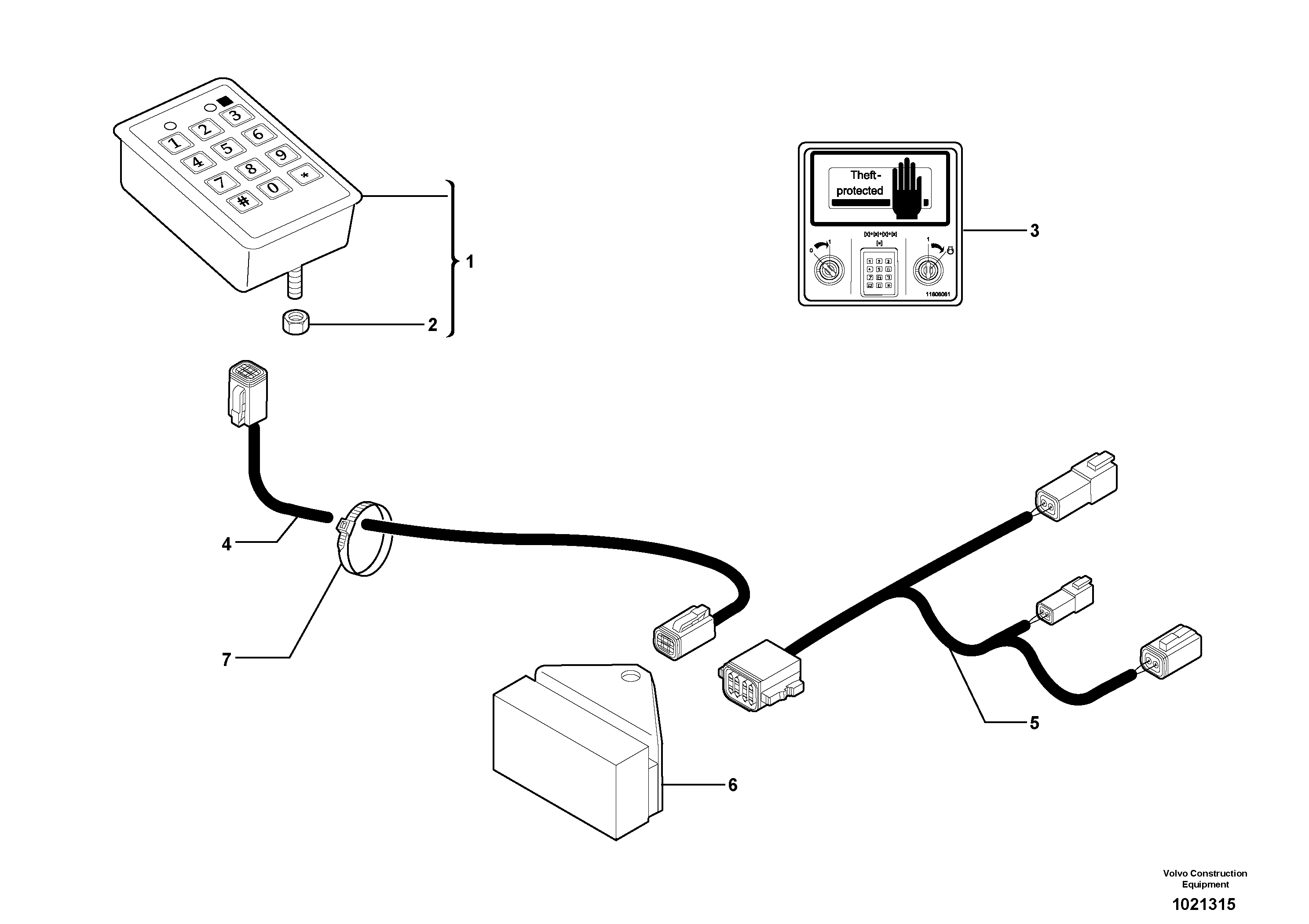 Схема запчастей Volvo EC15B - 30017 Coded keypad ( anti-start ) EC15B TYPE 272 XR