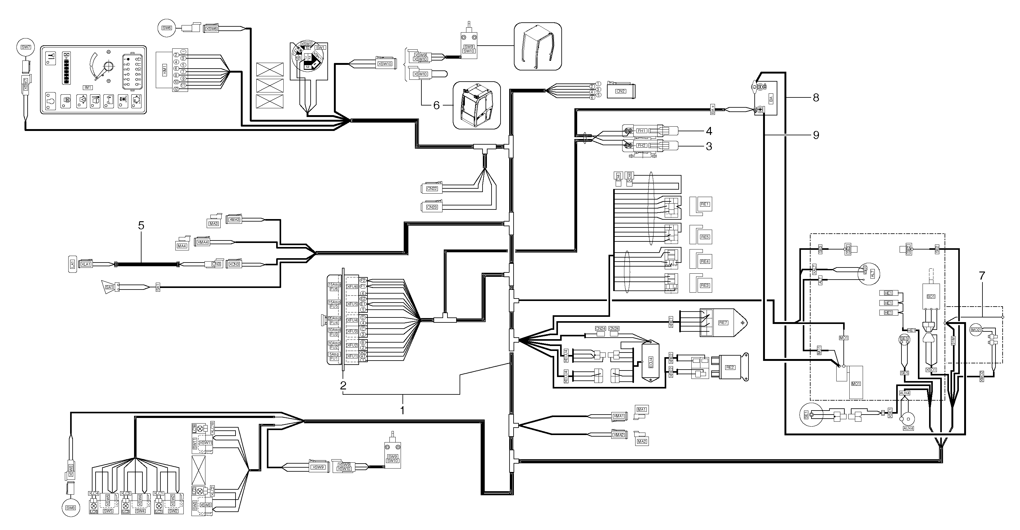 Схема запчастей Volvo EC15B - 96785 Electrical system / without Puma EC15B TYPE 272 XR