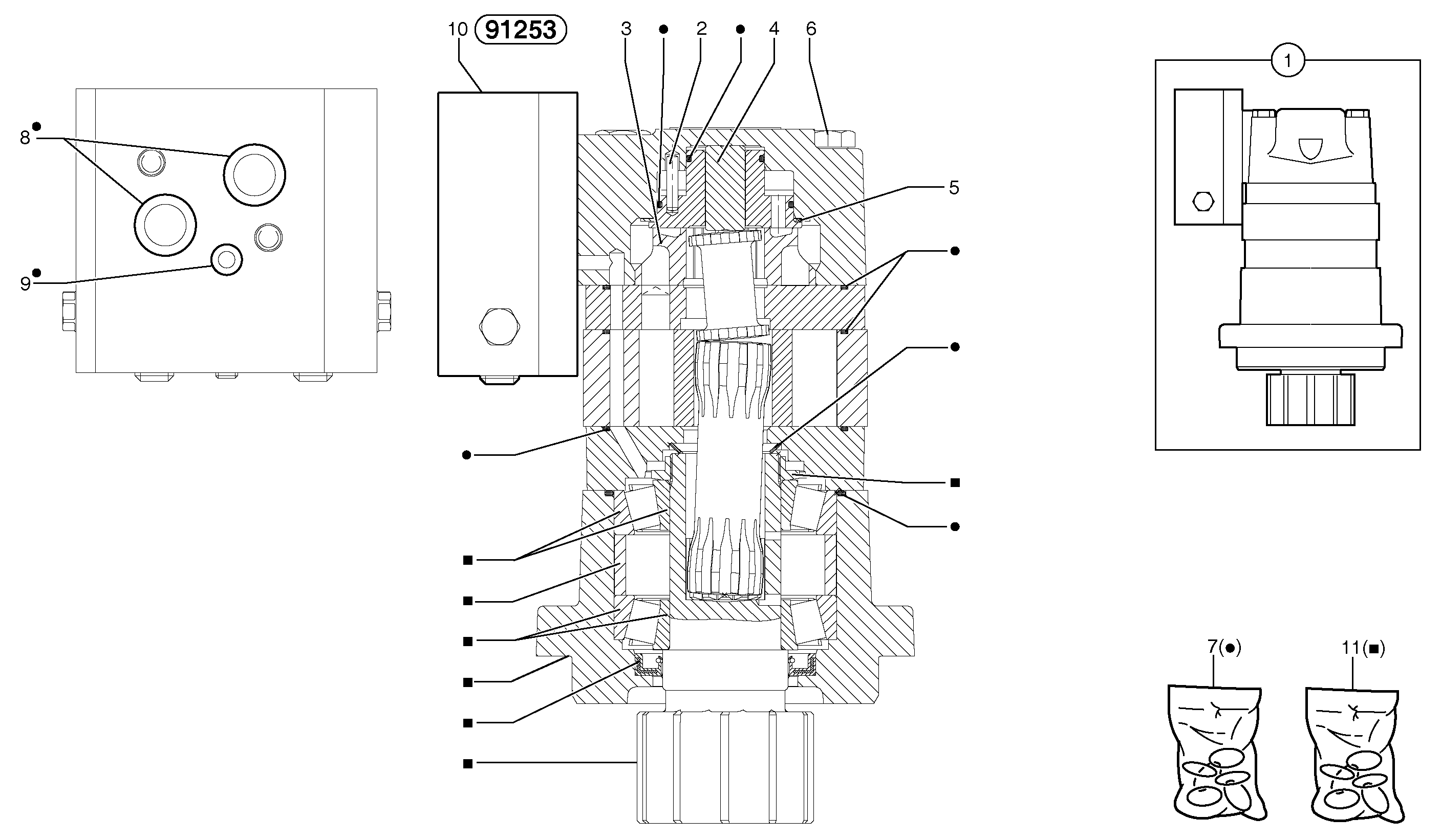 Схема запчастей Volvo EC15B - 32860 Slewing gear motor EC15B TYPE 272 XR