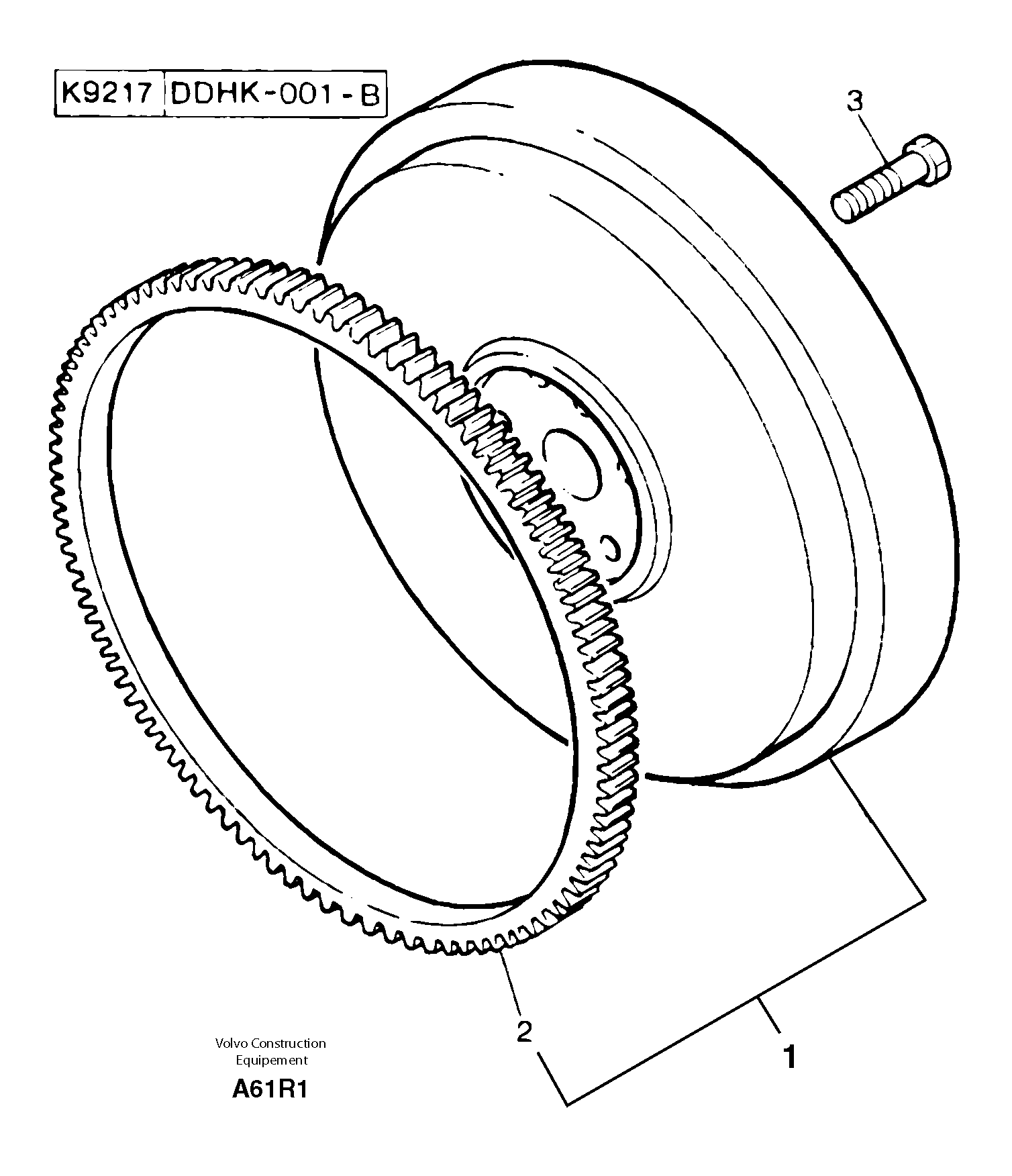 Схема запчастей Volvo EC50 - 6193 Flywheel and ring gear EC50VV TYPE 247