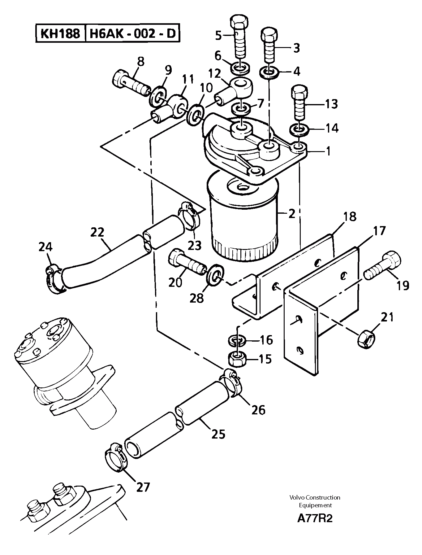 Схема запчастей Volvo EC50 - 6412 Low pressure fuel system EC50VV TYPE 247