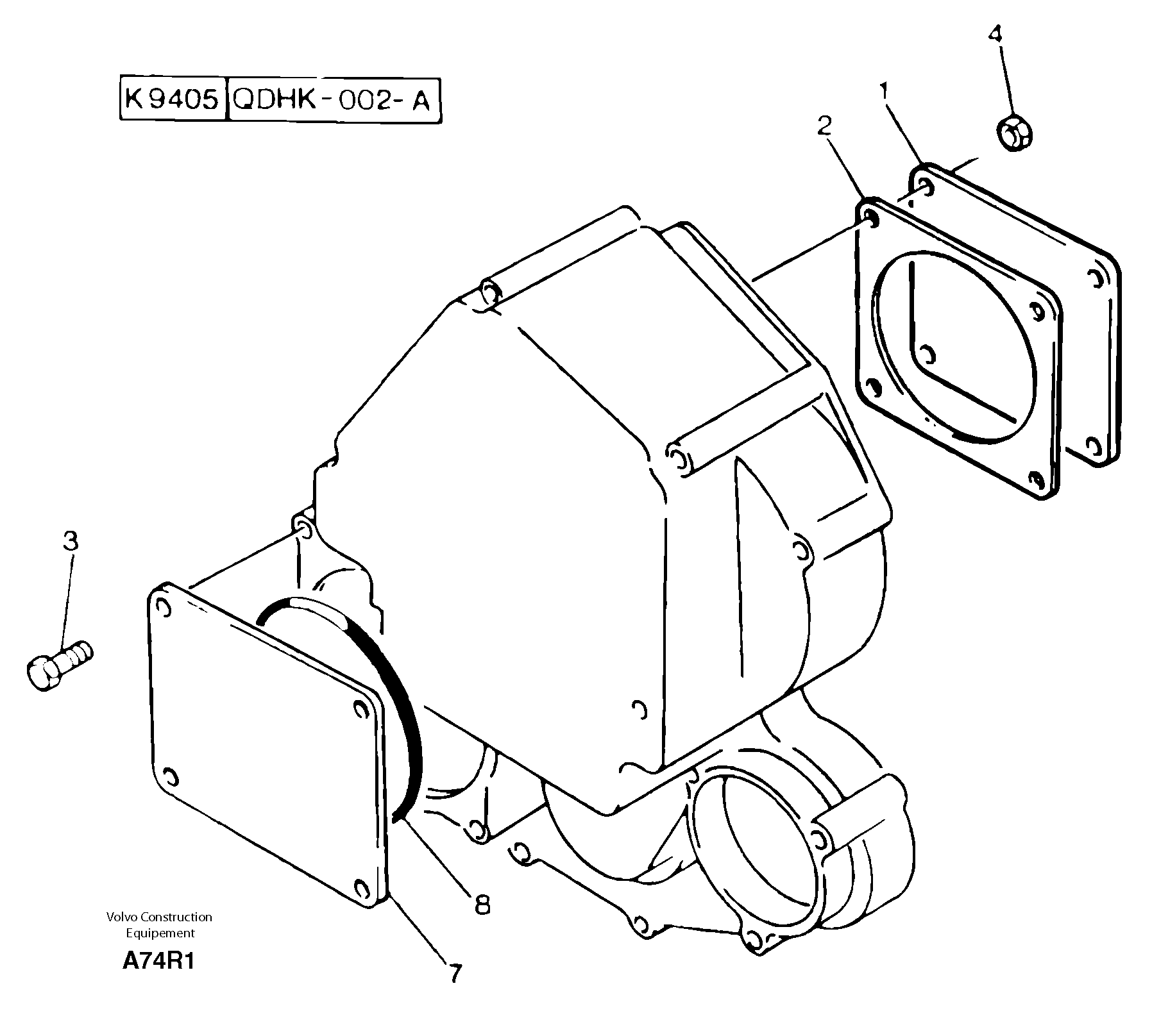 Схема запчастей Volvo EC50 - 14543 Ancillary attachment gear drive EC50 TYPE 247