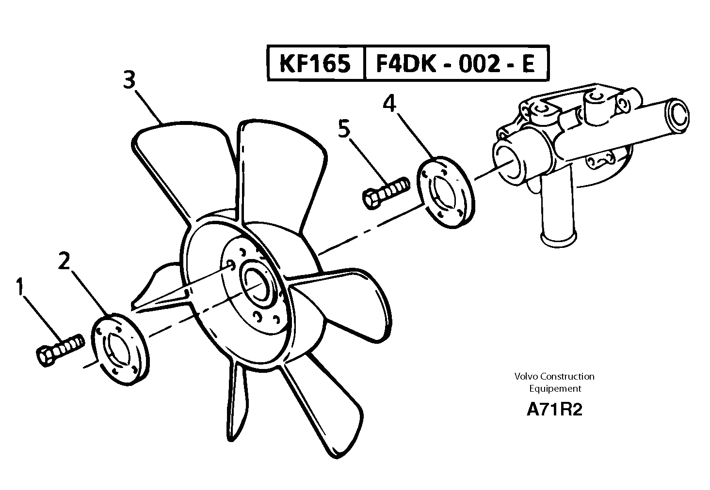 Схема запчастей Volvo EC50 - 6441 Fan and spacer EC50VV TYPE 247