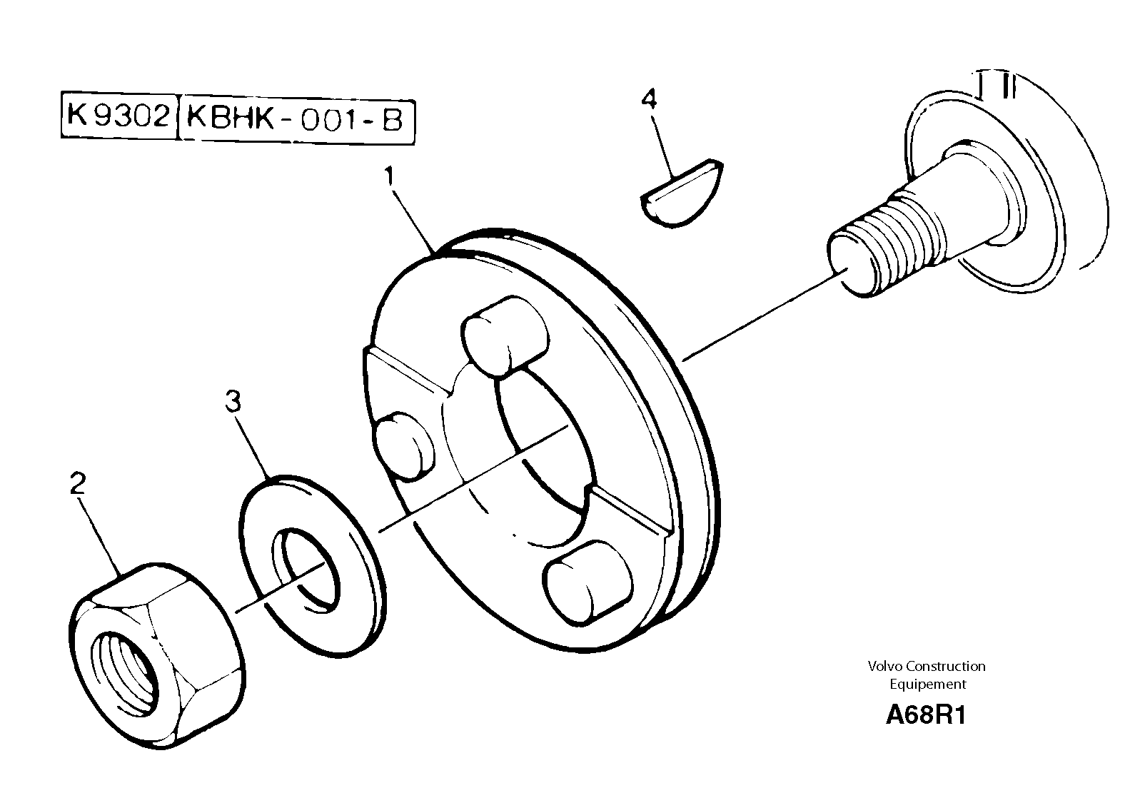 Схема запчастей Volvo EC50 - 14547 Front end drive input EC50 TYPE 247