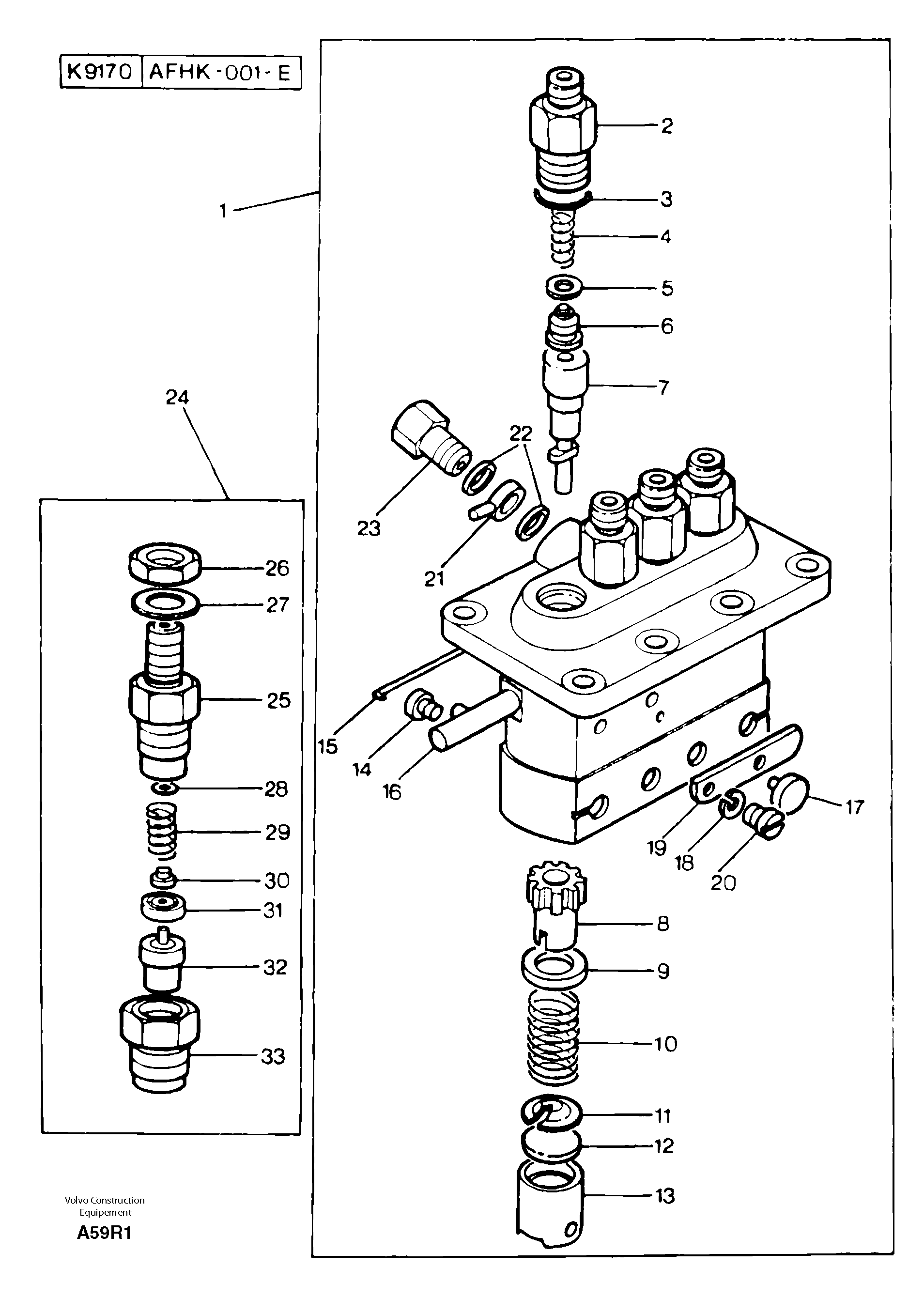 Схема запчастей Volvo EC50 - 14559 Injection pump / injector EC50 TYPE 247