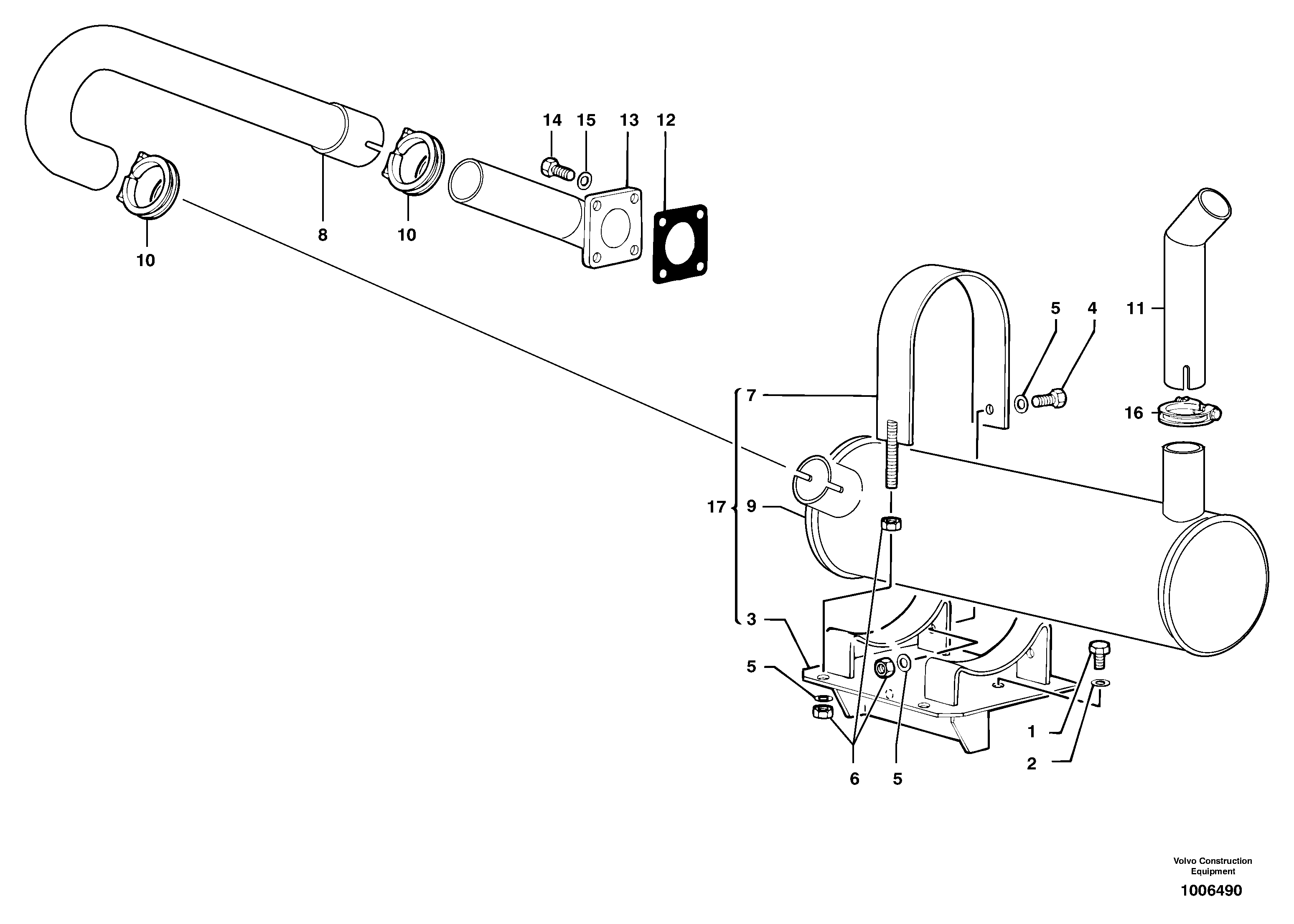 Схема запчастей Volvo EC50 - 14563 Muffler EC50 TYPE 247
