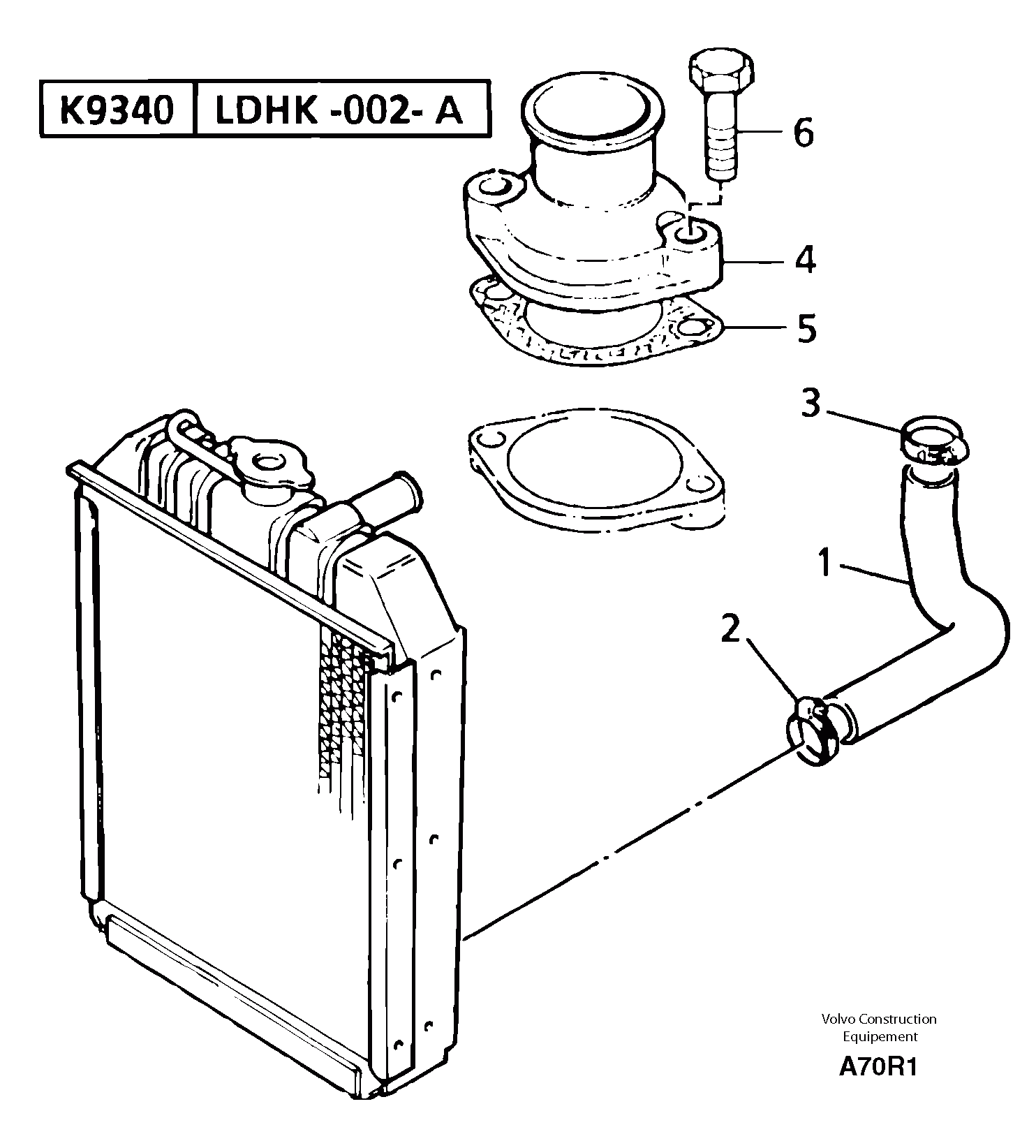 Схема запчастей Volvo EC50 - 8652 Water outlet and inlet EC50 TYPE 247