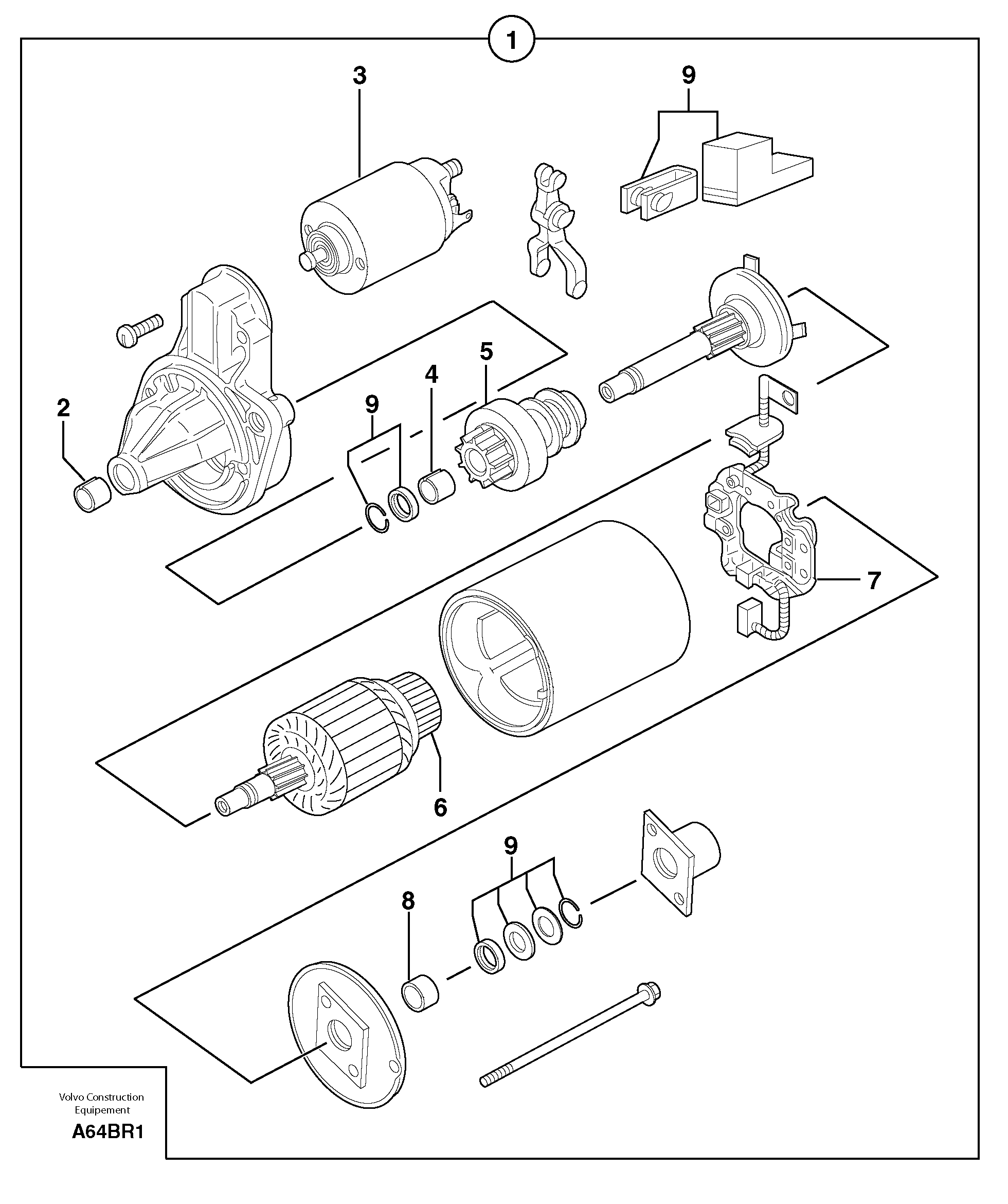 Схема запчастей Volvo EC50 - 8683 Starter motor EC50 TYPE 247