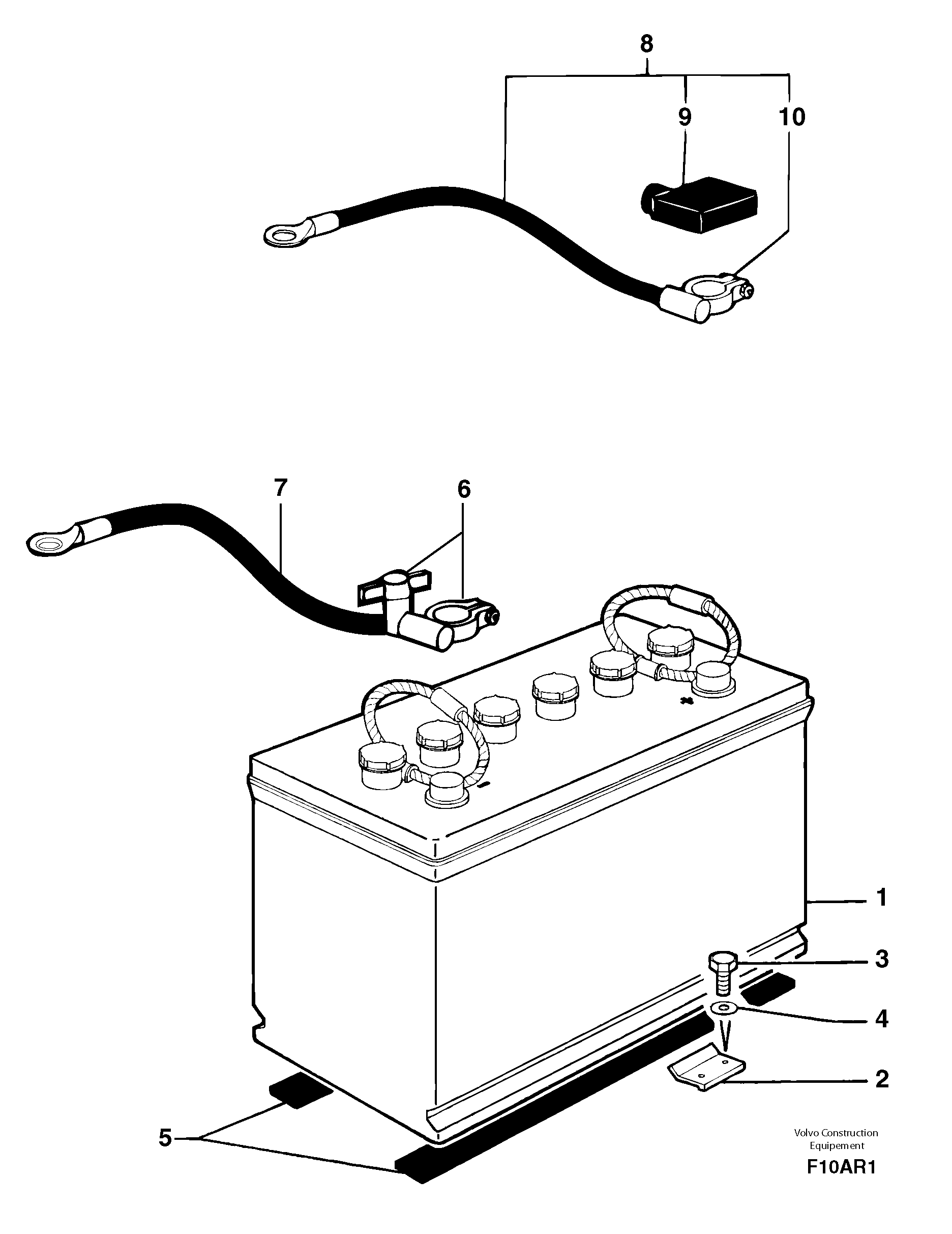 Схема запчастей Volvo EC50 - 8690 Battery installation / with Puma EC50 TYPE 247