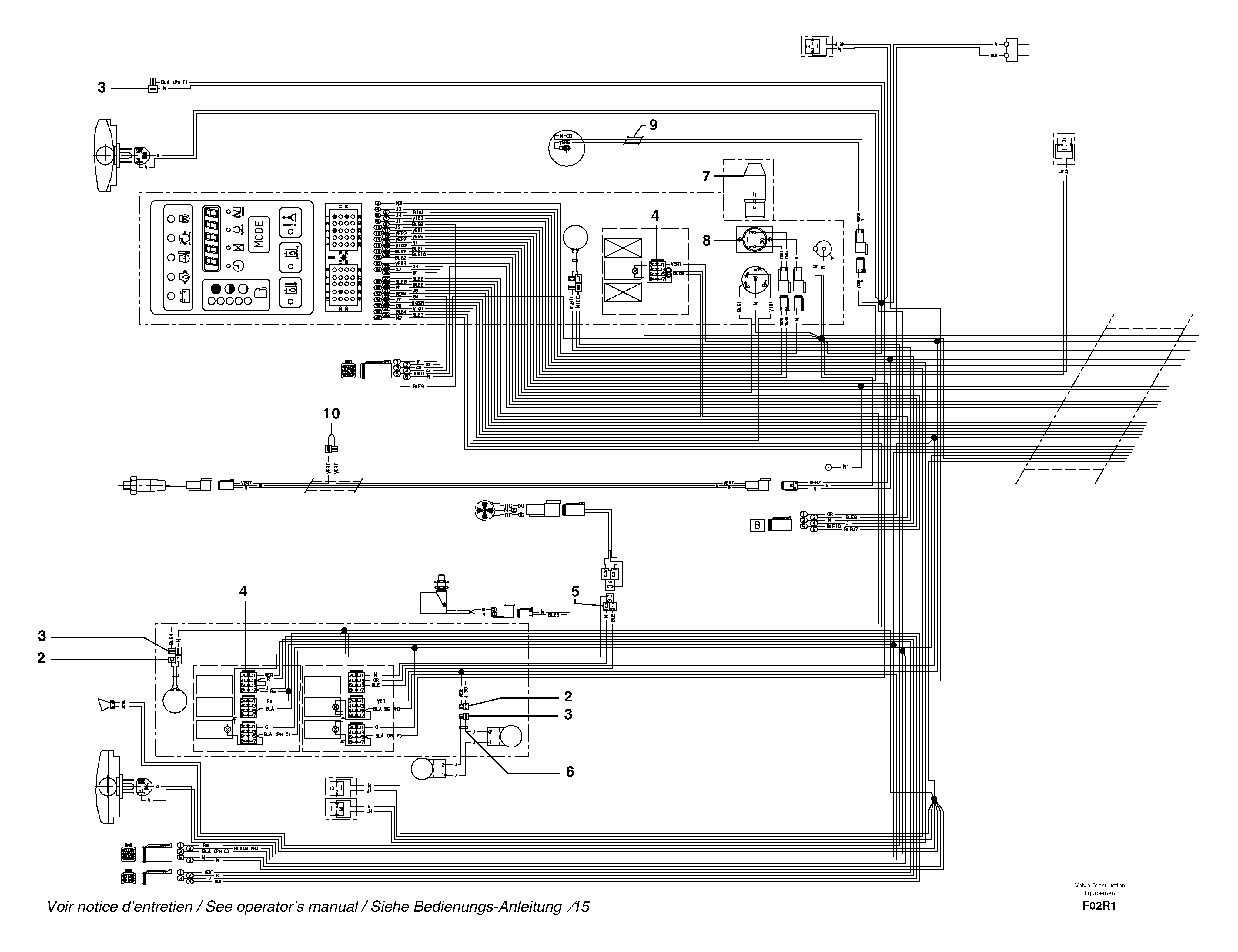 Схема запчастей Volvo EC50 - 8692 Electrical system (front) / with Puma EC50 TYPE 247