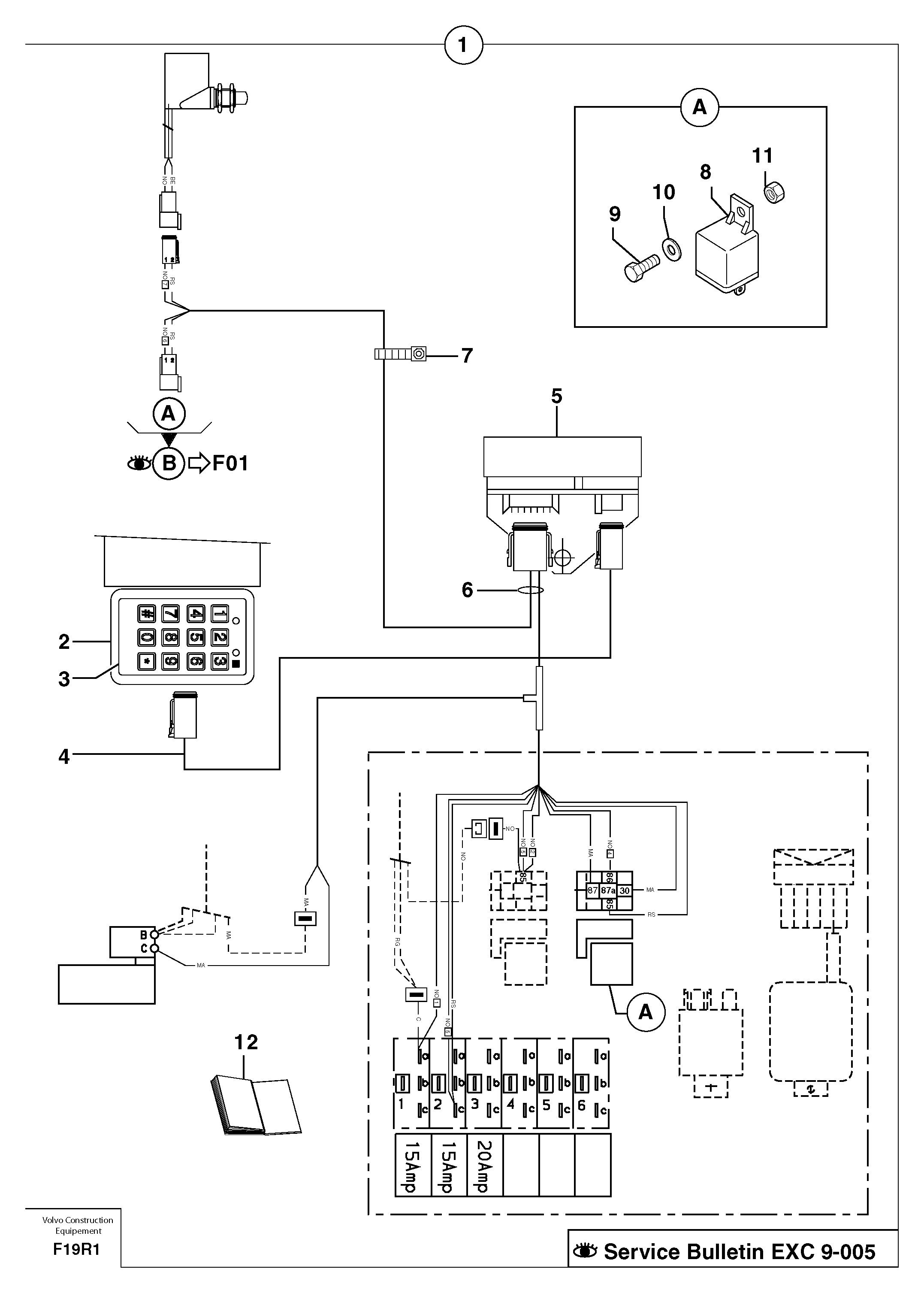 Схема запчастей Volvo EC50 - 9748 Coded keypad ( anti-start ) / without Puma EC50 TYPE 247