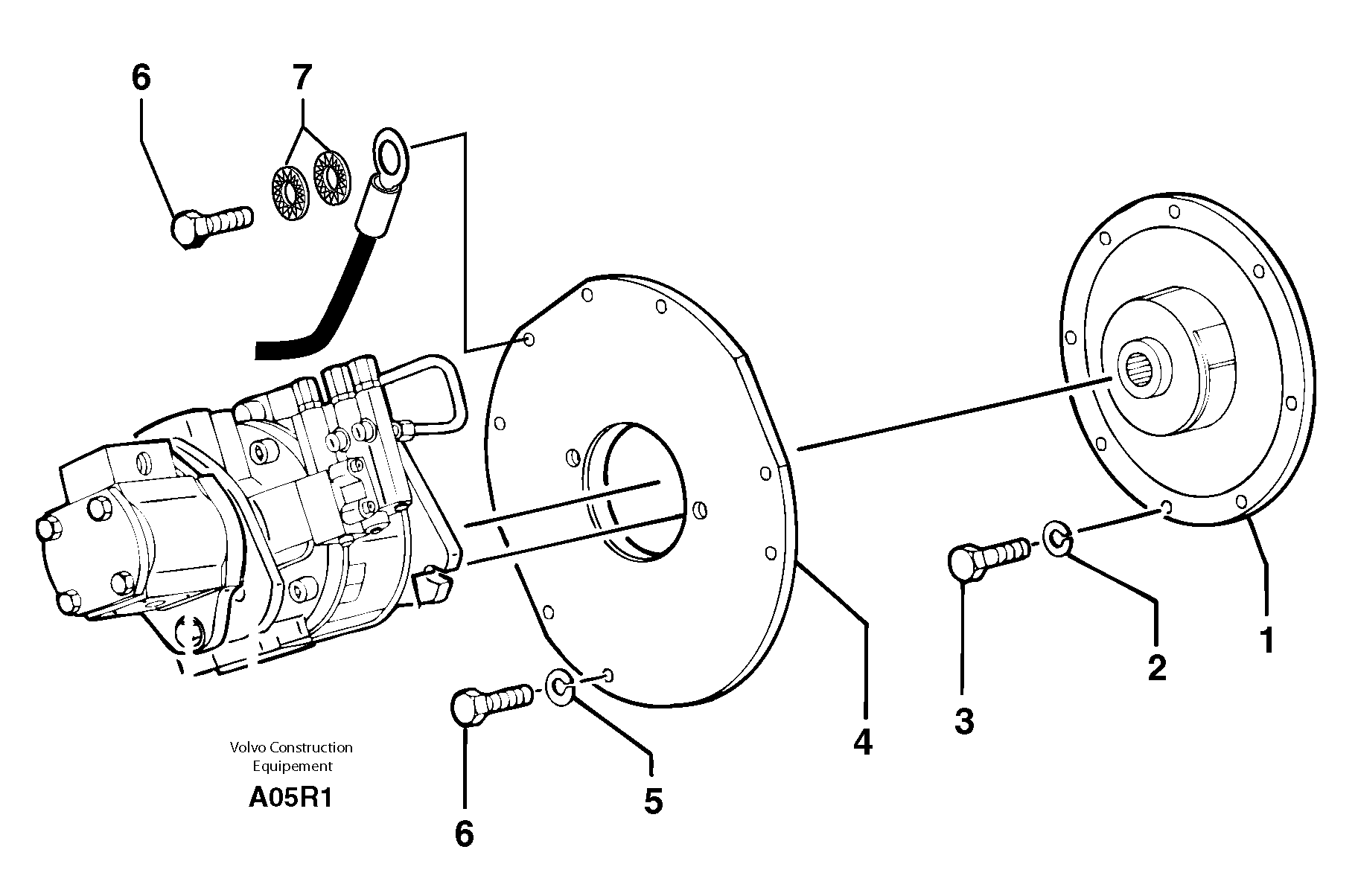 Схема запчастей Volvo EC50 - 55284 Engine coupling / hydraulic pump EC50 TYPE 247