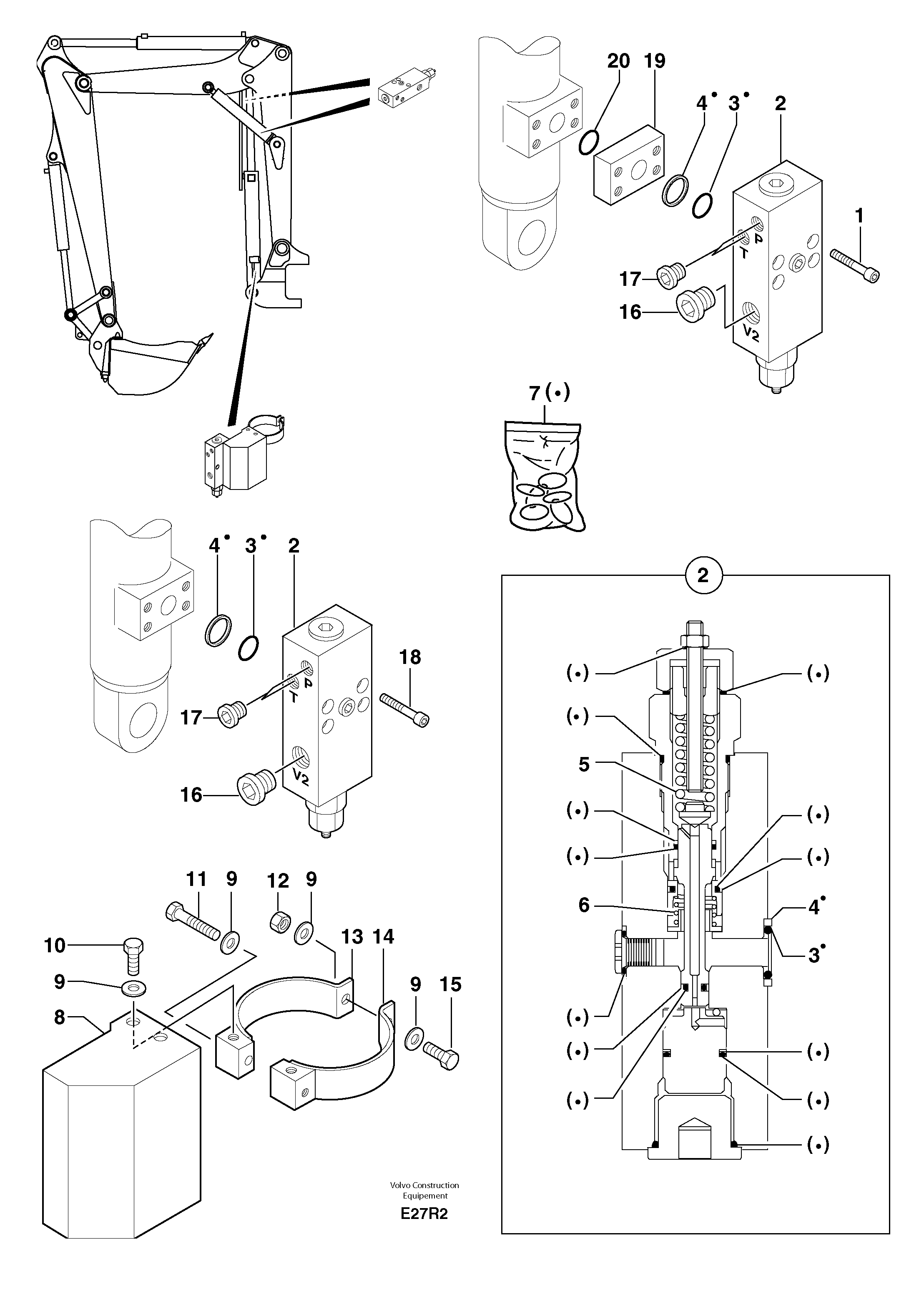 Схема запчастей Volvo EC50 - 7340 Safety valve EC50VV TYPE 247