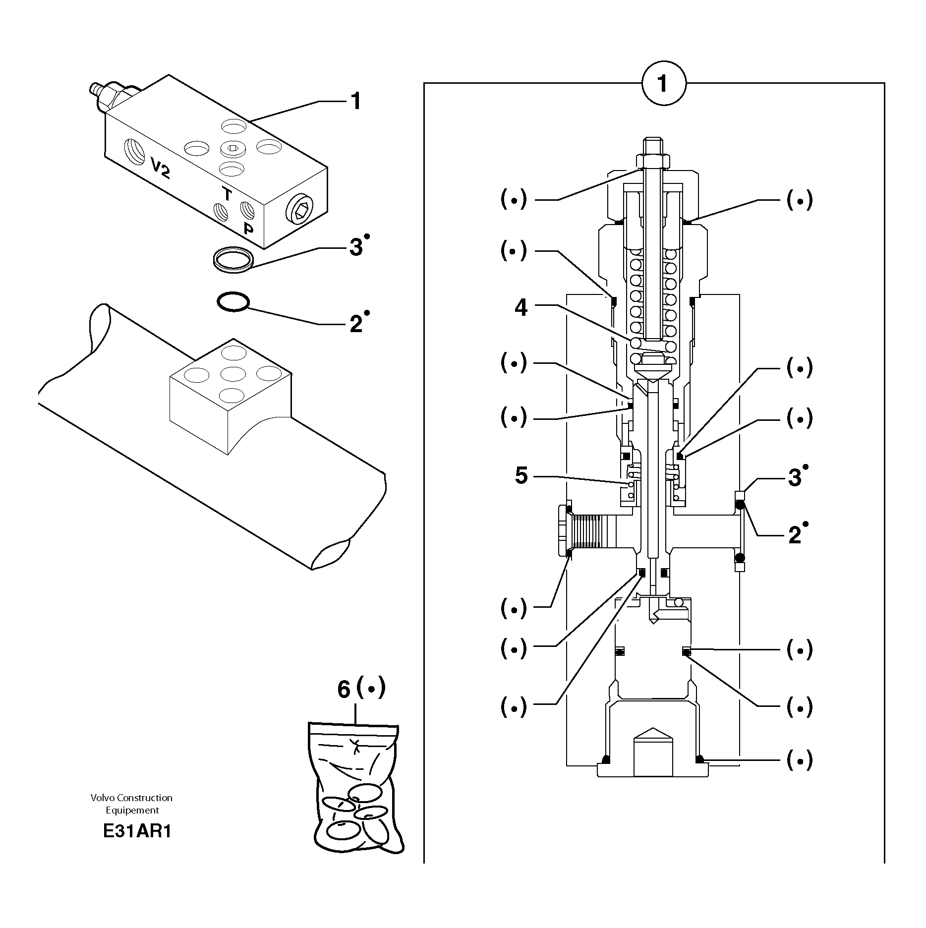 Схема запчастей Volvo EC50 - 7342 Safety valve ( dipper arm cylinder ) EC50VV TYPE 247