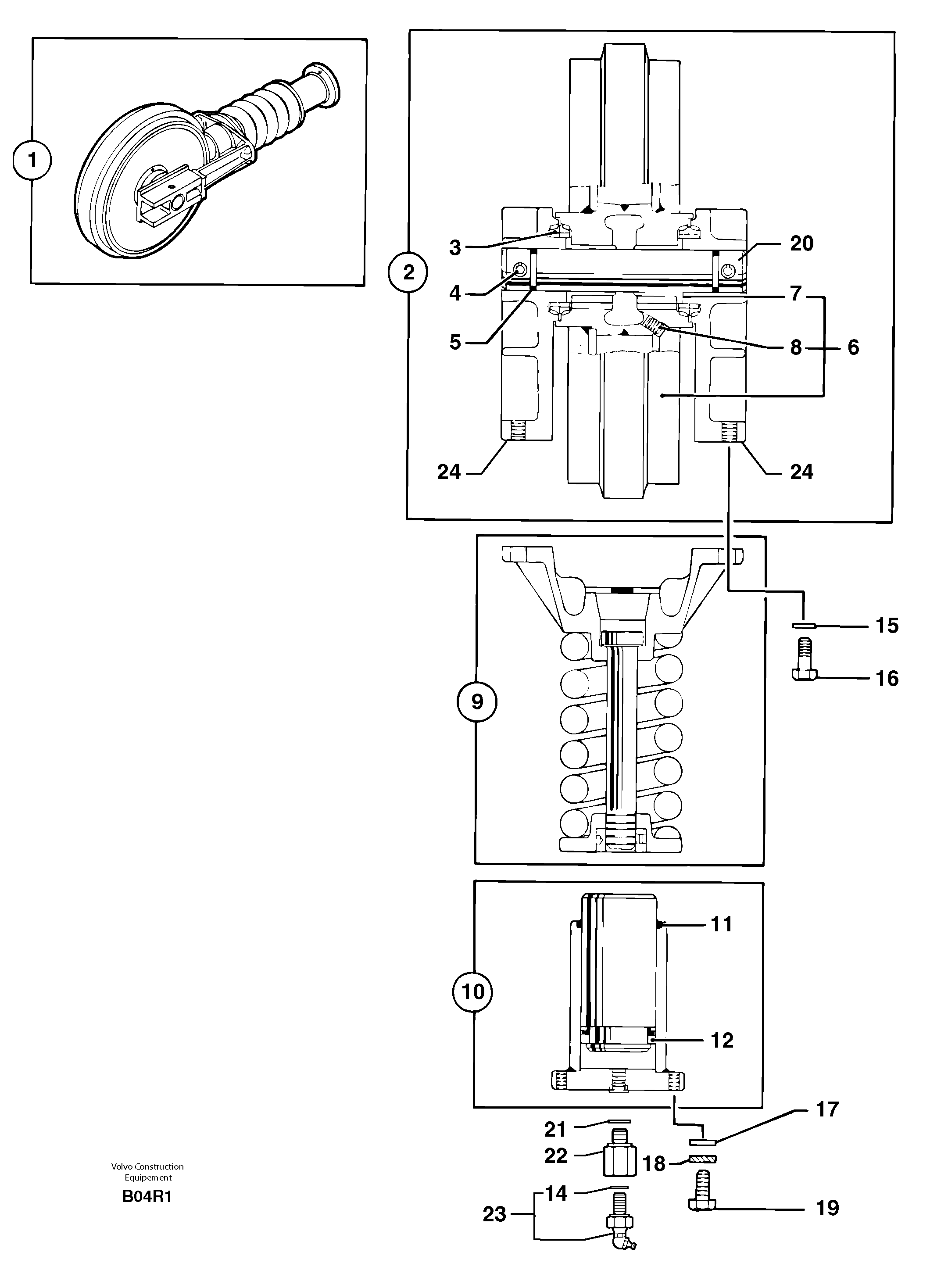 Схема запчастей Volvo EC50 - 82221 Track tensioning EC50 TYPE 247