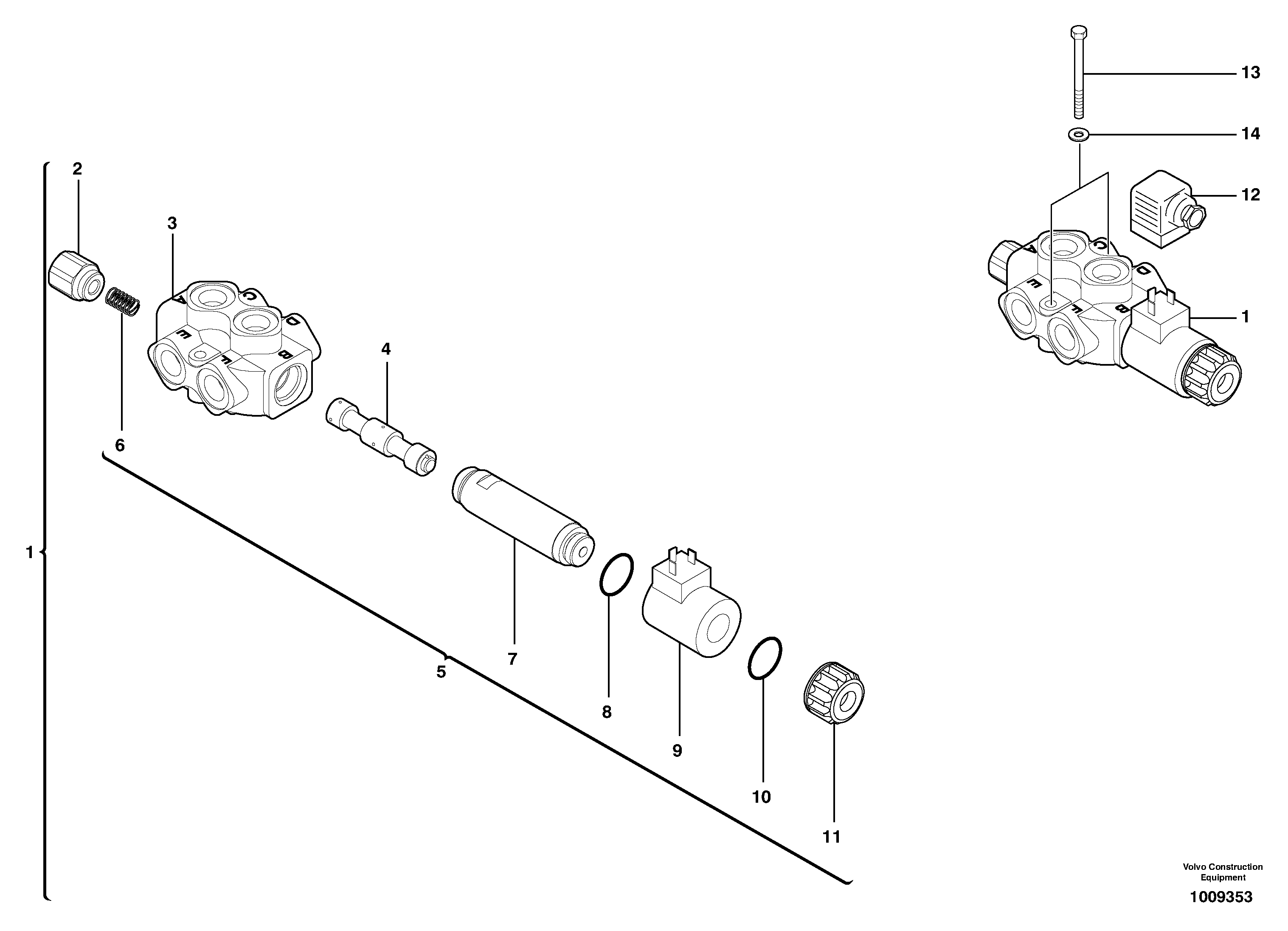 Схема запчастей Volvo EC50 - 7348 Slewing-offset selector switch ( for valve ) EC50VV TYPE 247