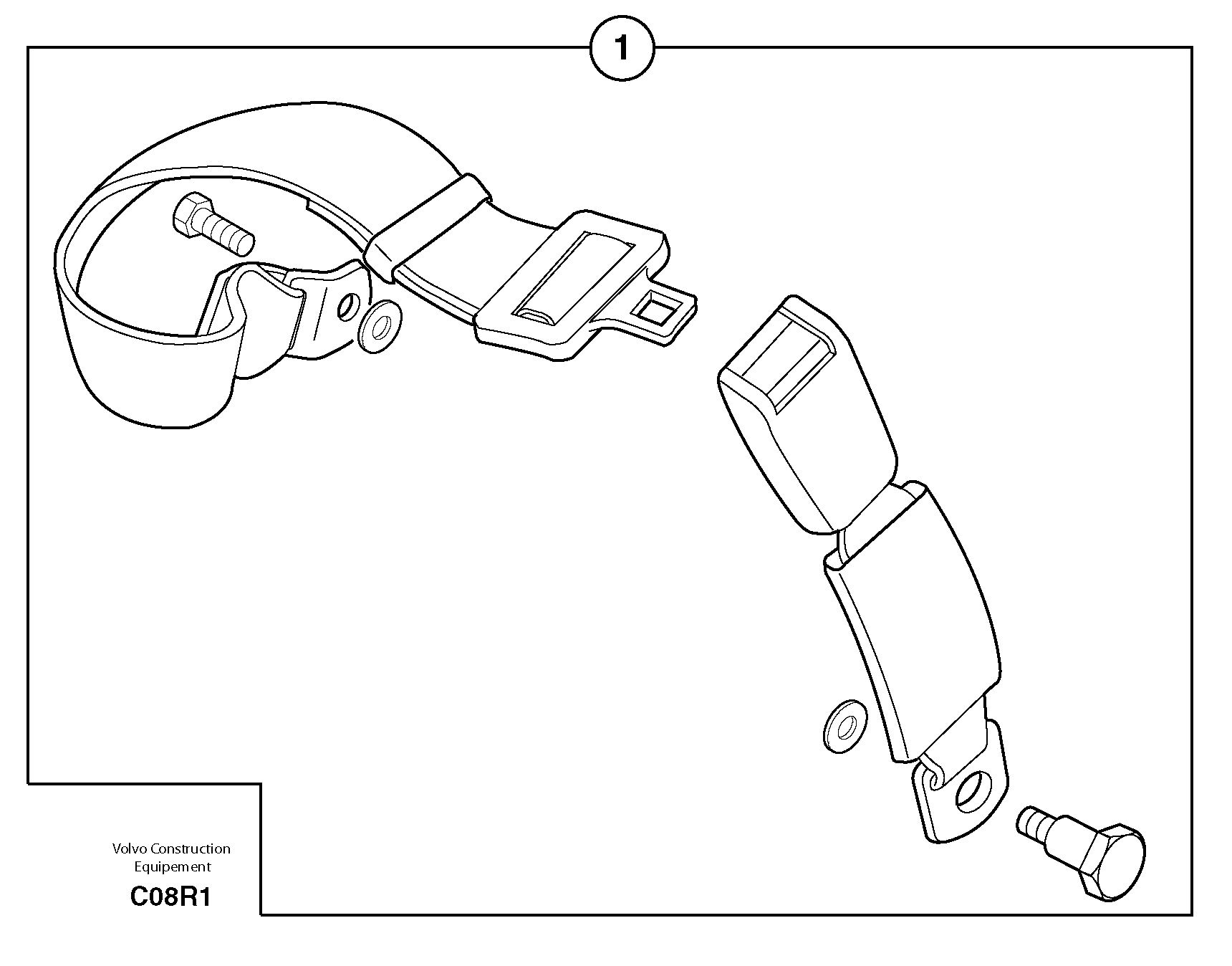 Схема запчастей Volvo EC50 - 14196 Safety belt EC50 TYPE 247