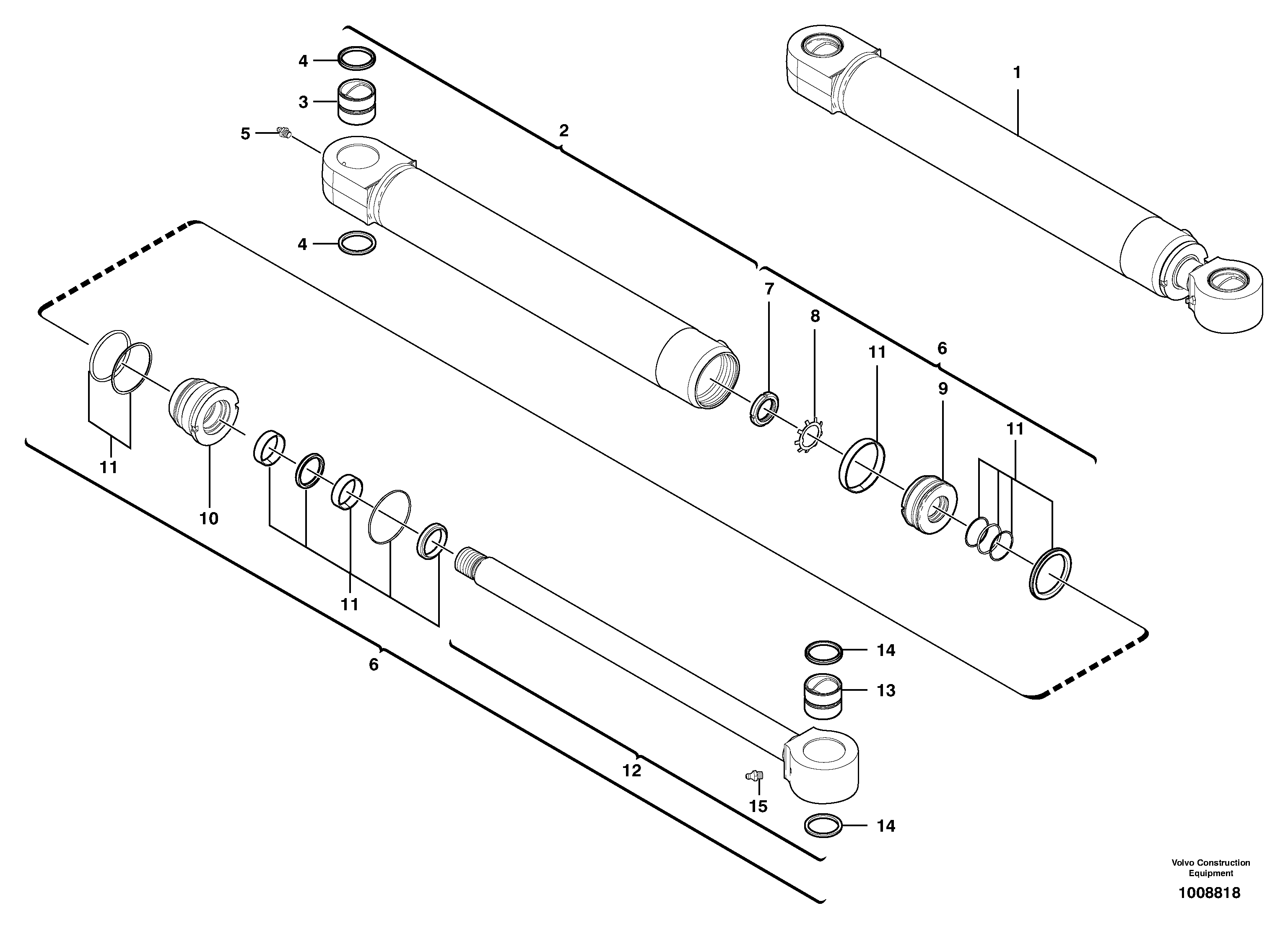 Схема запчастей Volvo EC50 - 7475 Intermediate boom cylinder EC50VV TYPE 247