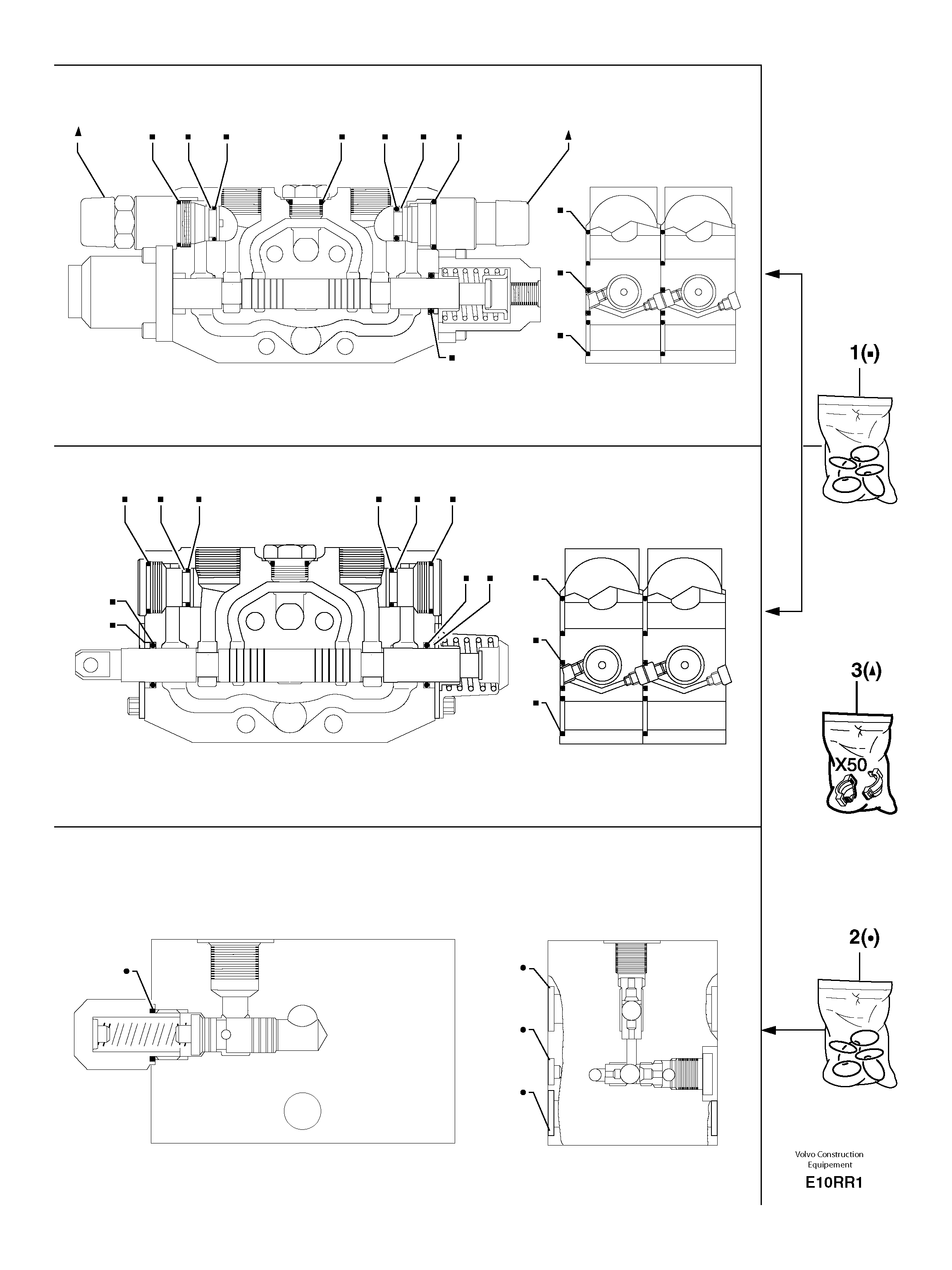 Схема запчастей Volvo EC50 - 12175 Control valve : seal (kit) for complete element EC50 TYPE 247