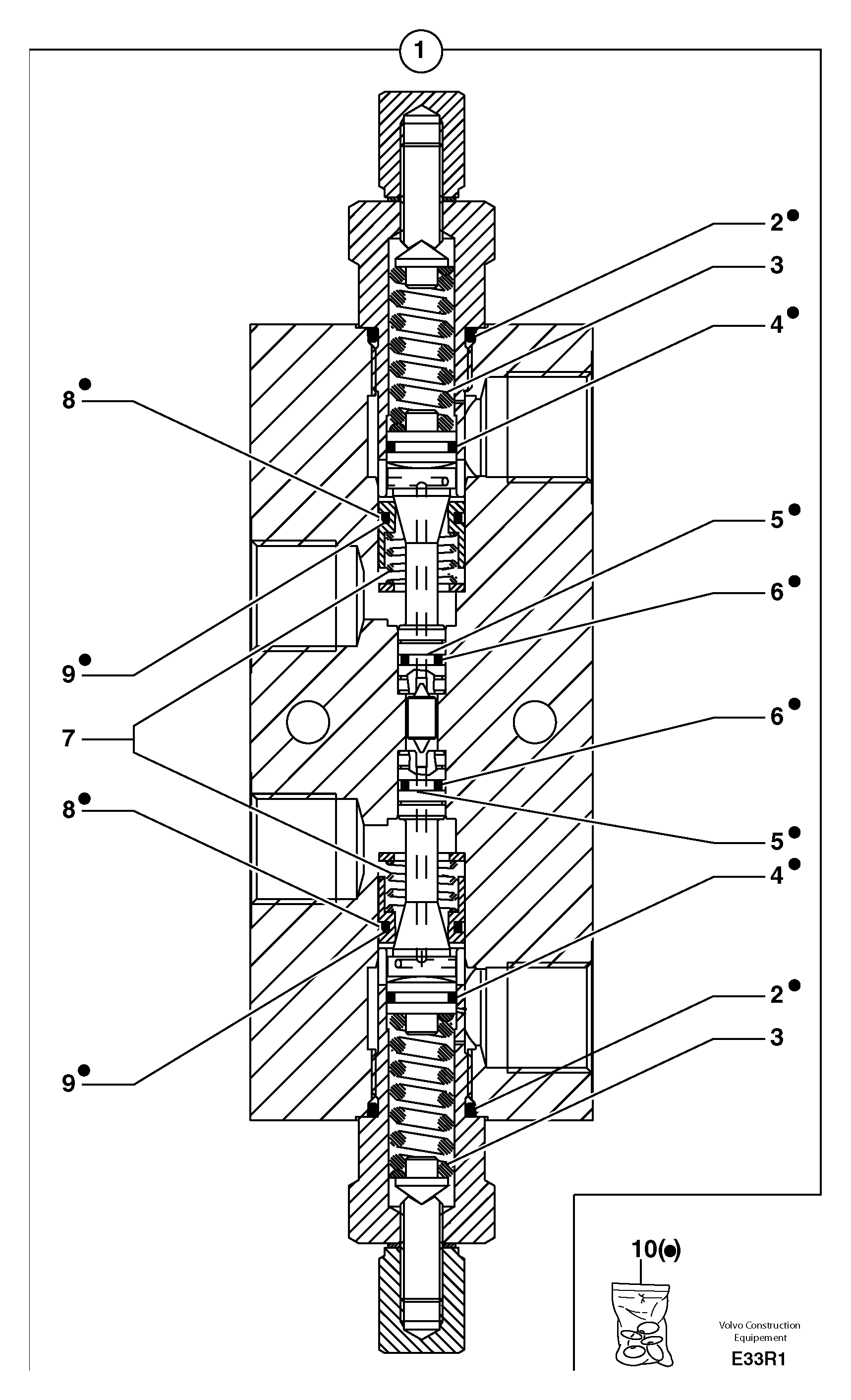 Схема запчастей Volvo EC50 - 12191 Balancing valve ( offset cylinder ) EC50 TYPE 247