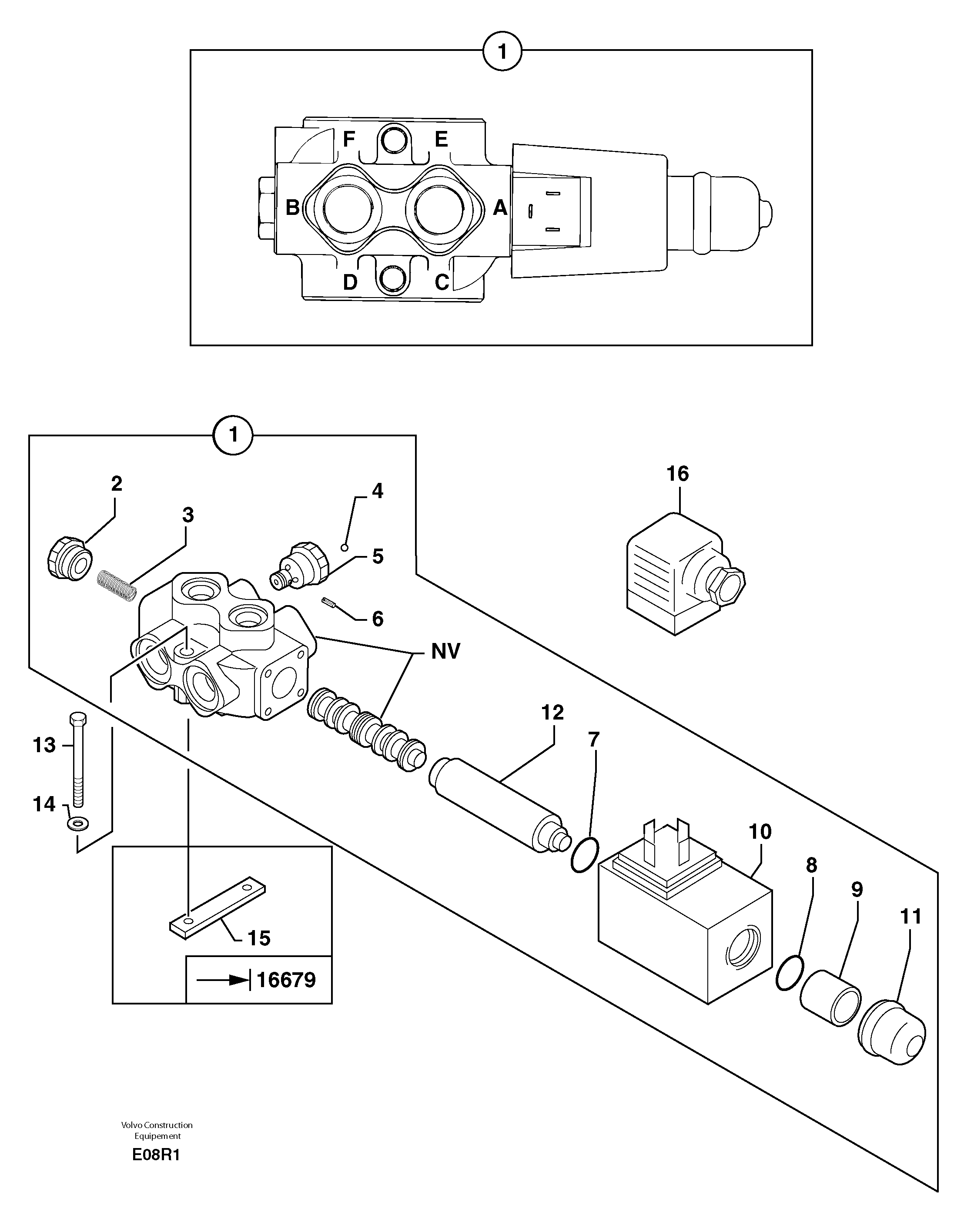 Схема запчастей Volvo EC50 - 12192 Slewing-offset selector switch EC50 TYPE 247