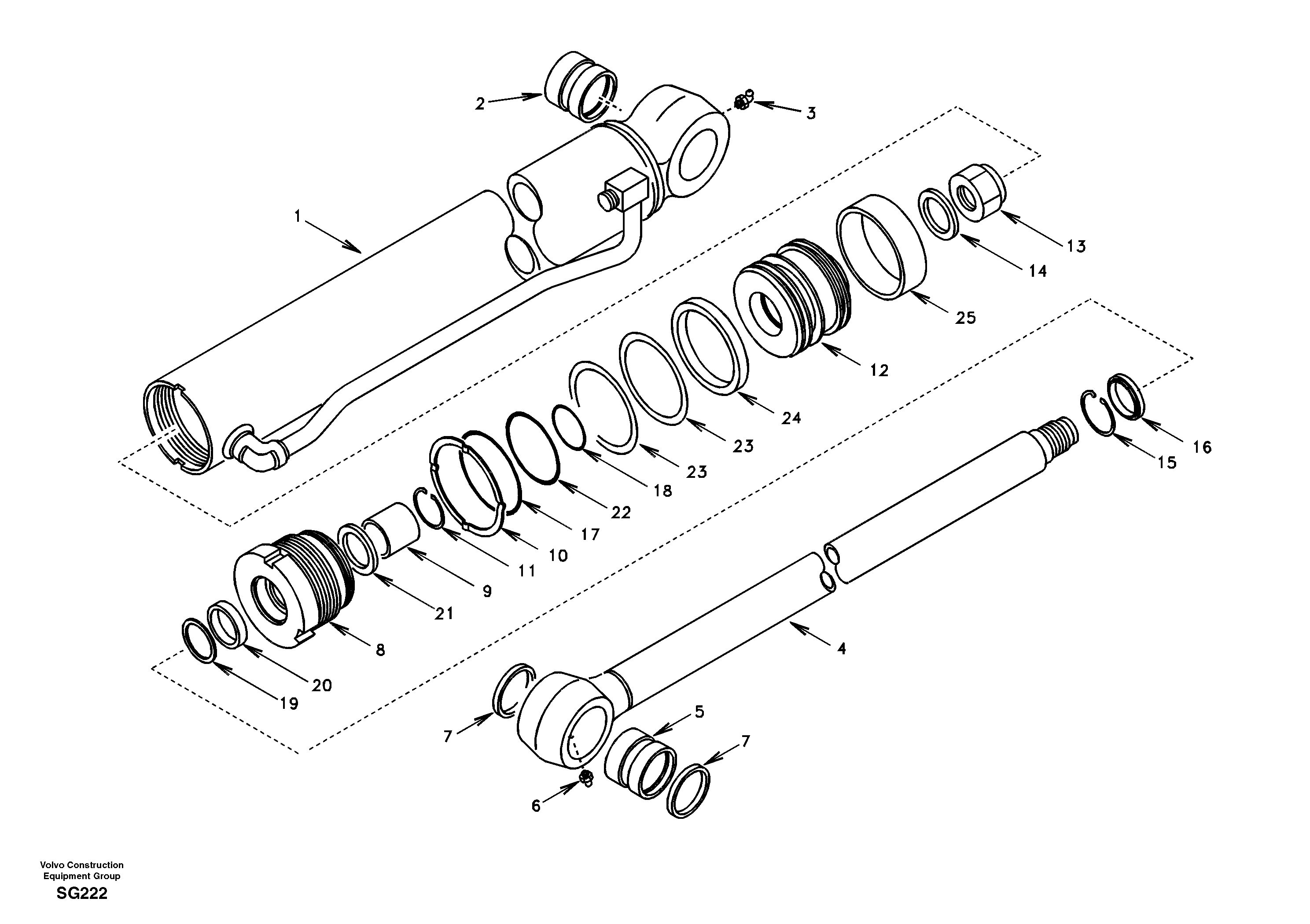 Схема запчастей Volvo EC55 - 13795 Цилиндр ковша EC55 SER NO 3001 -