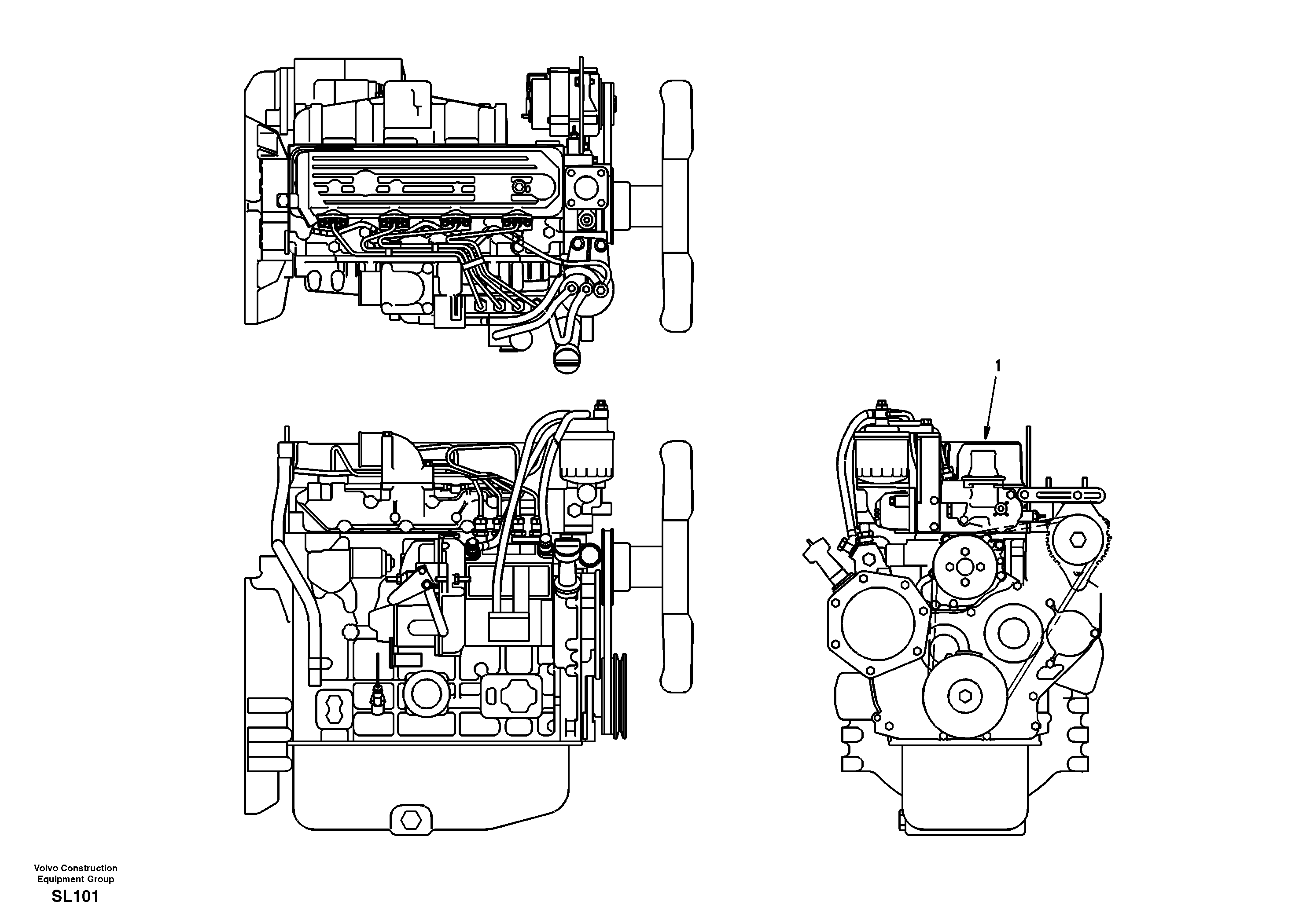 Схема запчастей Volvo EC55 - 46286 Двигатель в сборе EC55 SER NO 5001-