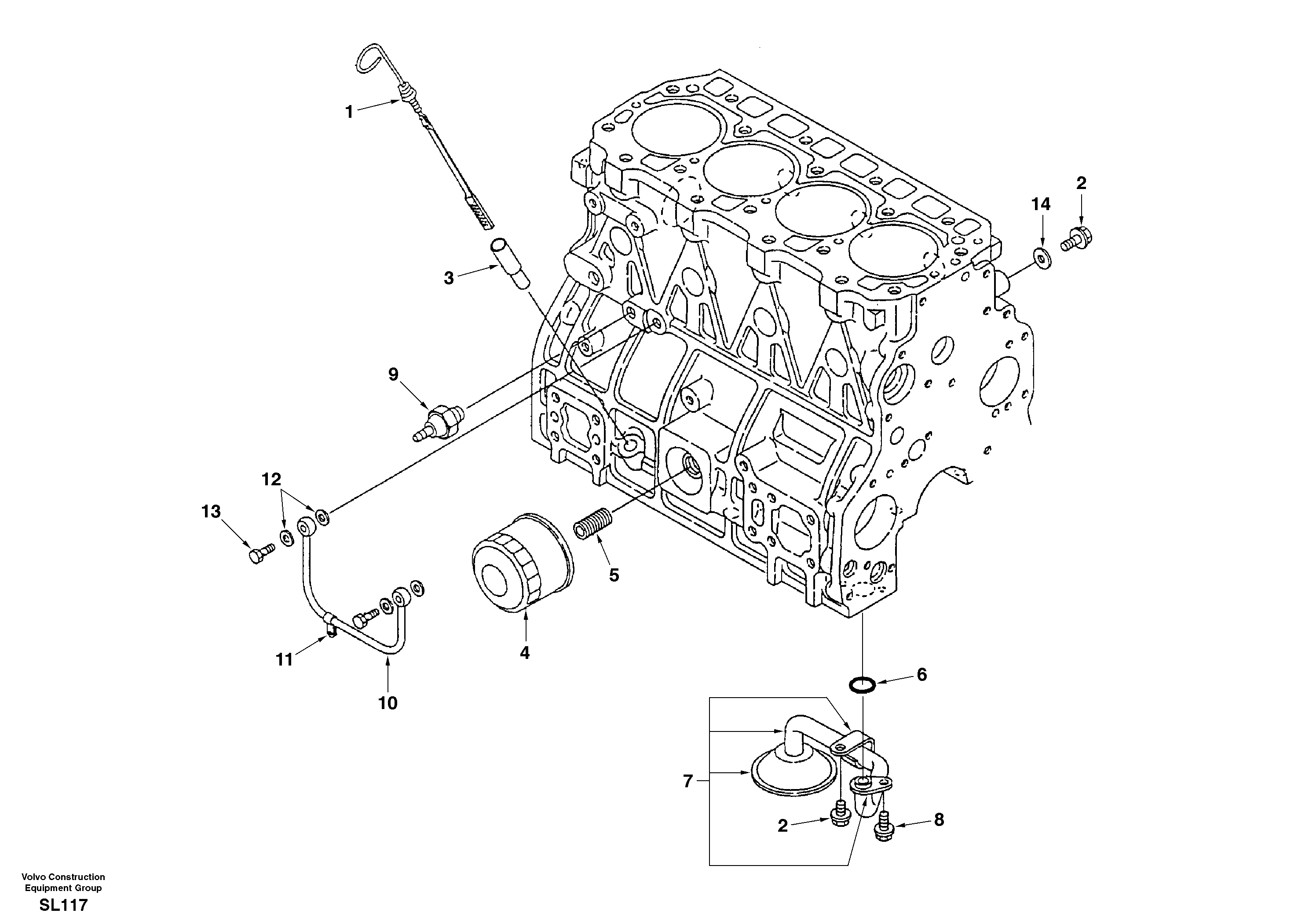 Схема запчастей Volvo EC55 - 60303 Система масляной смазки EC55 SER NO 5001-