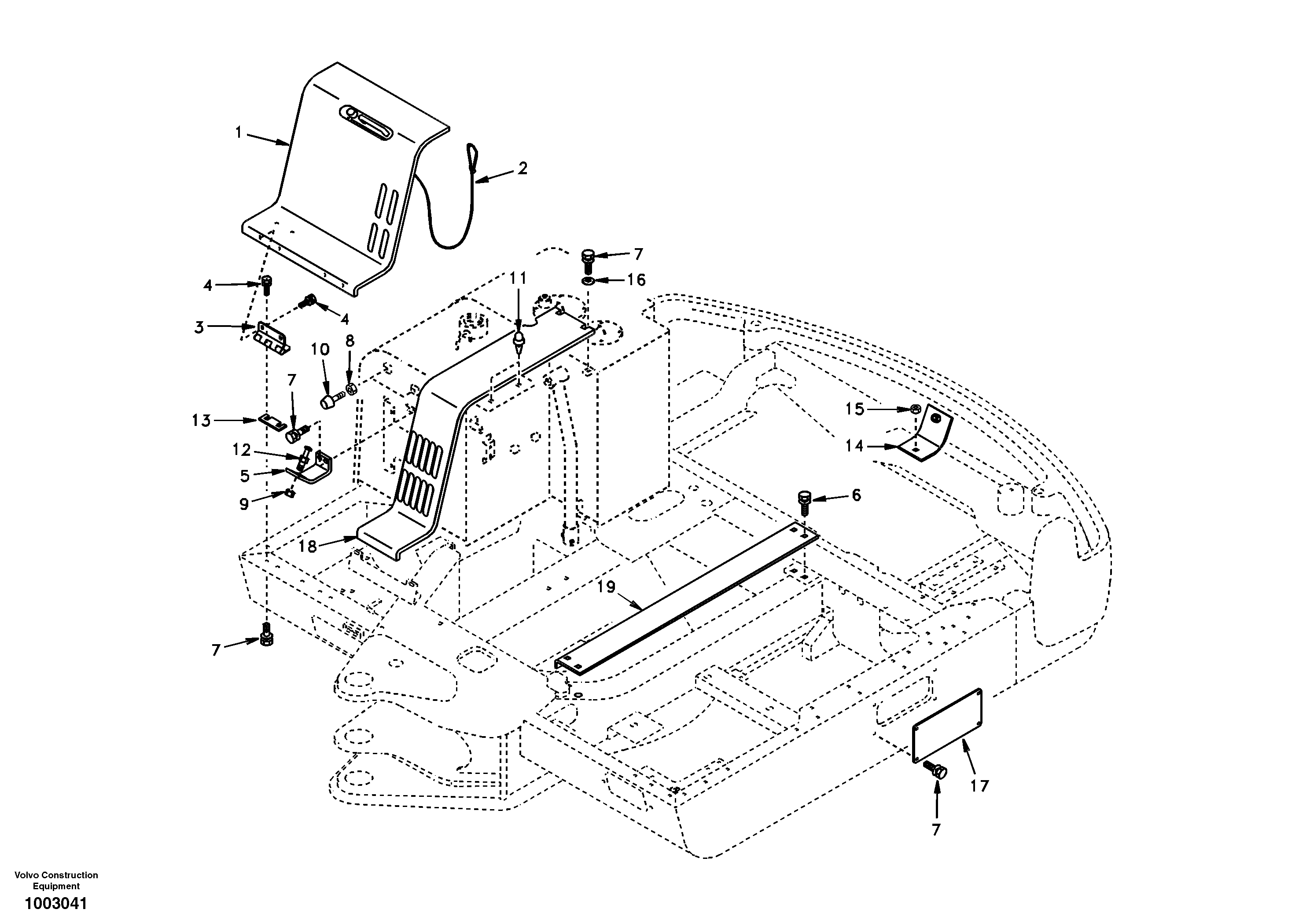 Схема запчастей Volvo EC55 - 76367 Cowl frame, cover and hood EC55 SER NO 5001-