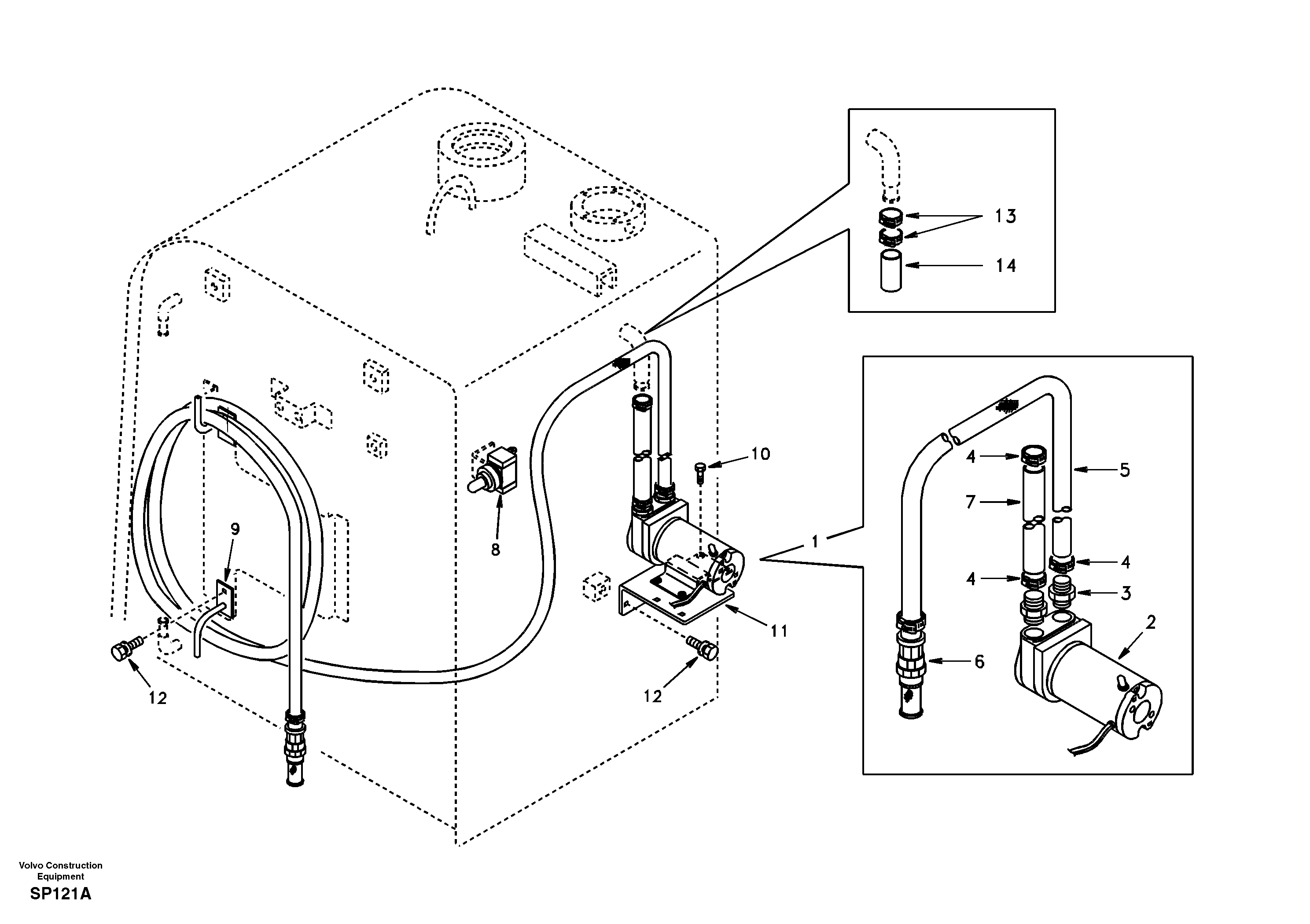 Схема запчастей Volvo EC55 - 29127 Fuel filling pump EC55 SER NO 20001-