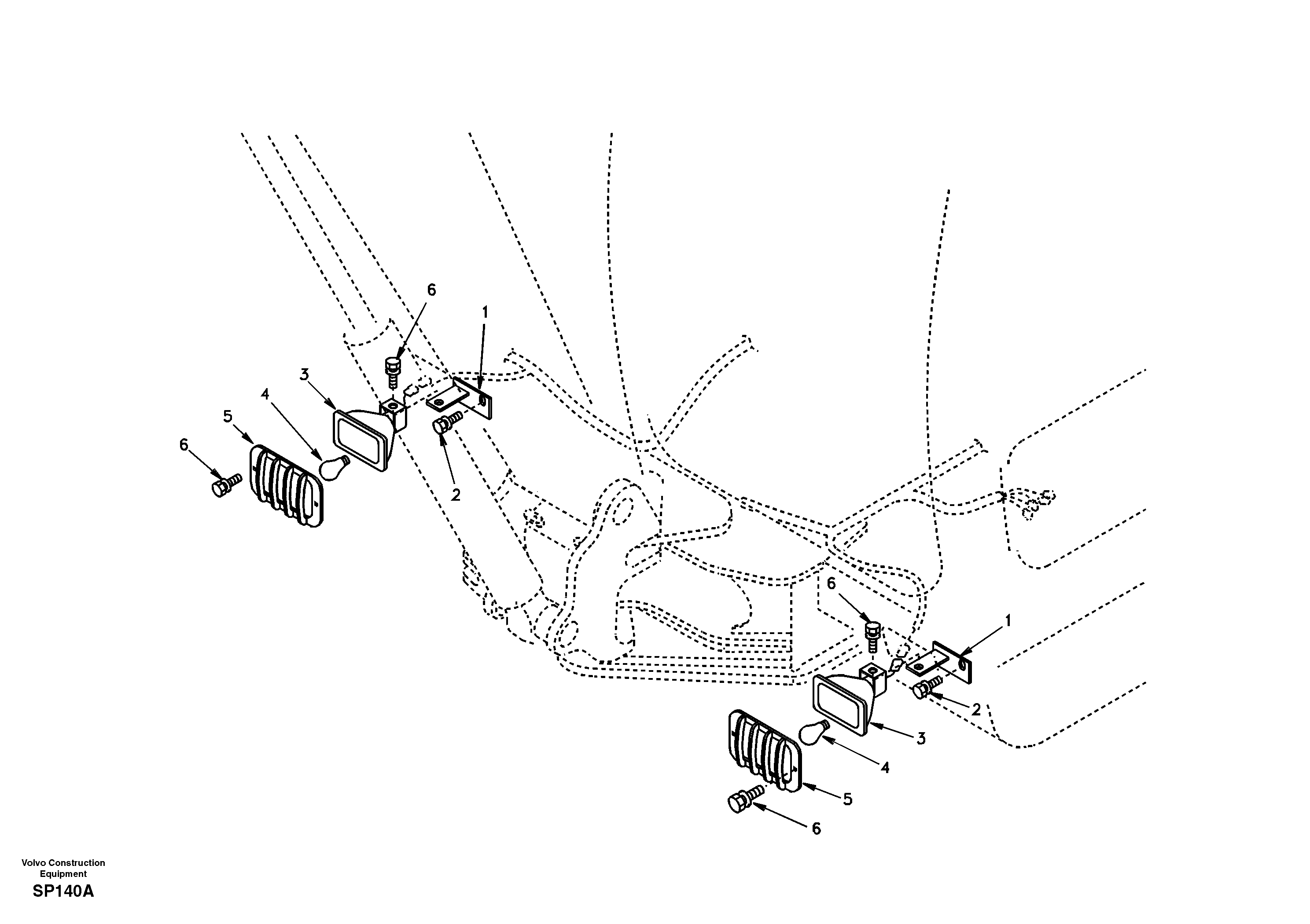 Схема запчастей Volvo EC55 - 24964 Lighting, front EC55 SER NO 20001-