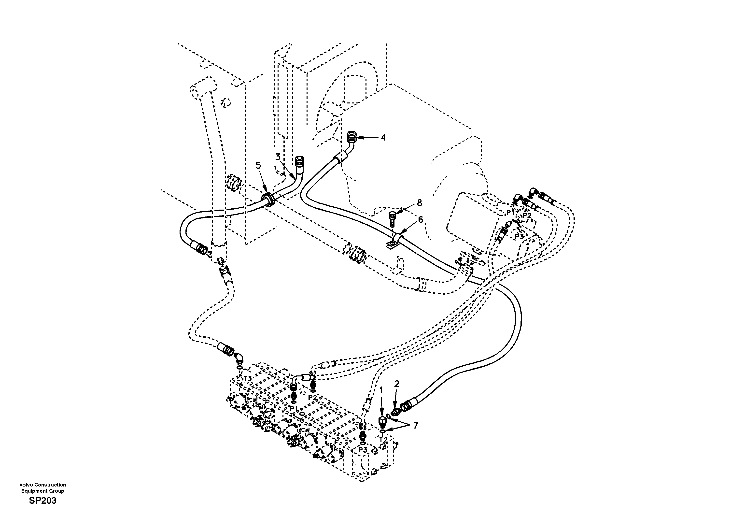 Схема запчастей Volvo EC55 - 25329 Hydraulic system, hydraulic tank to hydraulic oil cooler EC55 SER NO 20001-