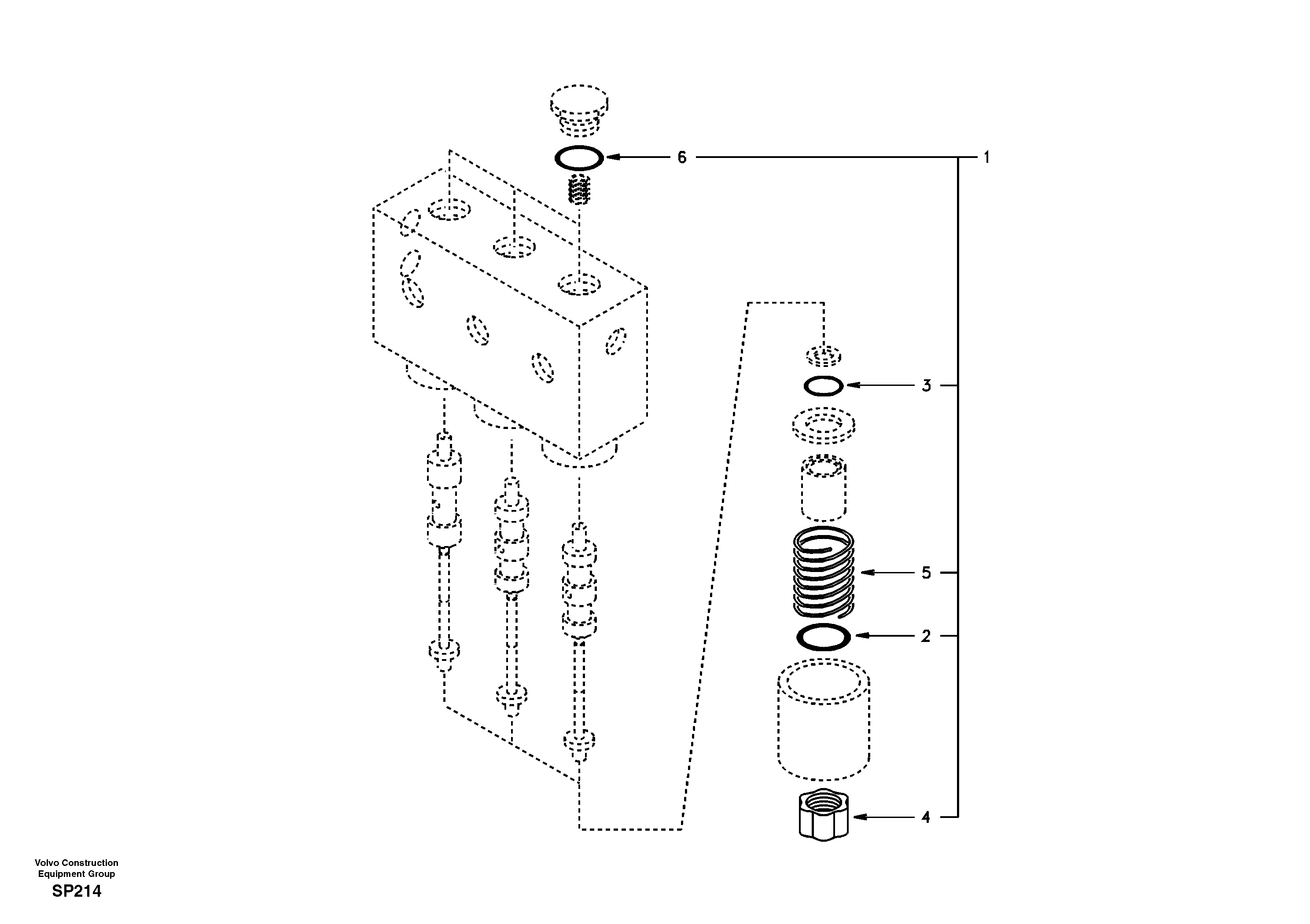 Схема запчастей Volvo EC55 - 23316 Servo system, solenoid valve EC55 SER NO 20001-