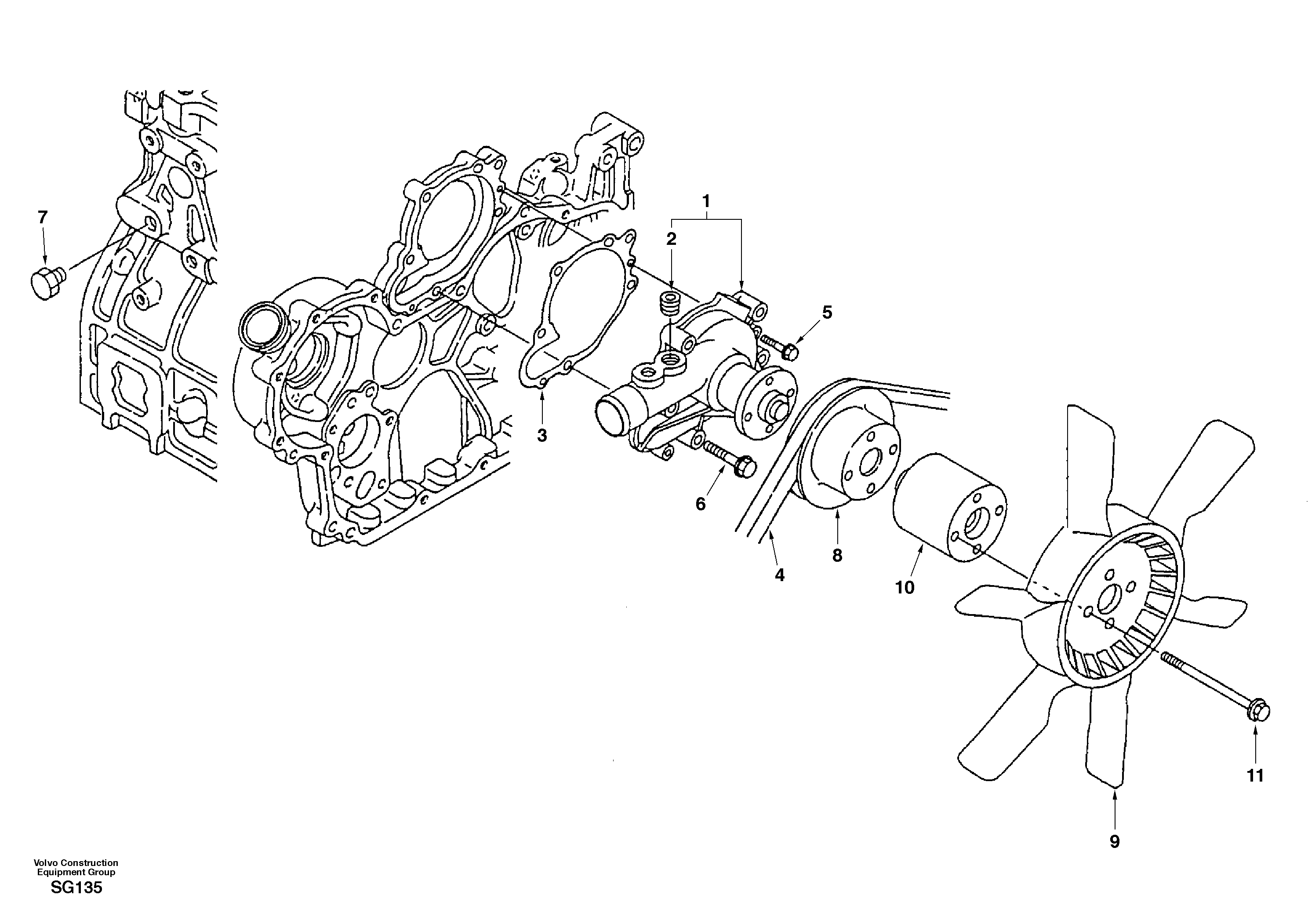 Схема запчастей Volvo EC55 - 32082 Fan drive EC55 SER NO 3001 -