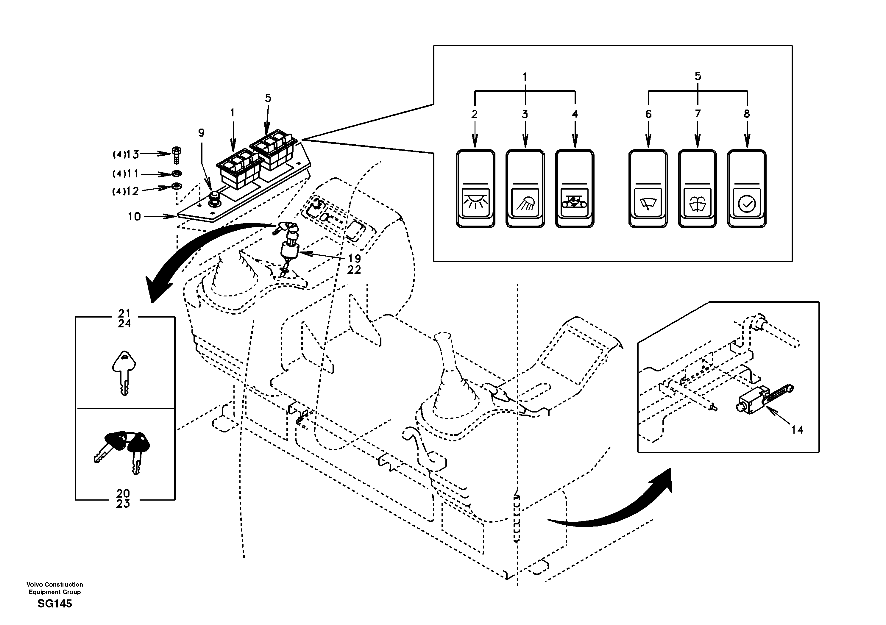 Схема запчастей Volvo EC55 - 41850 Переключатель EC55 SER NO 3001 -