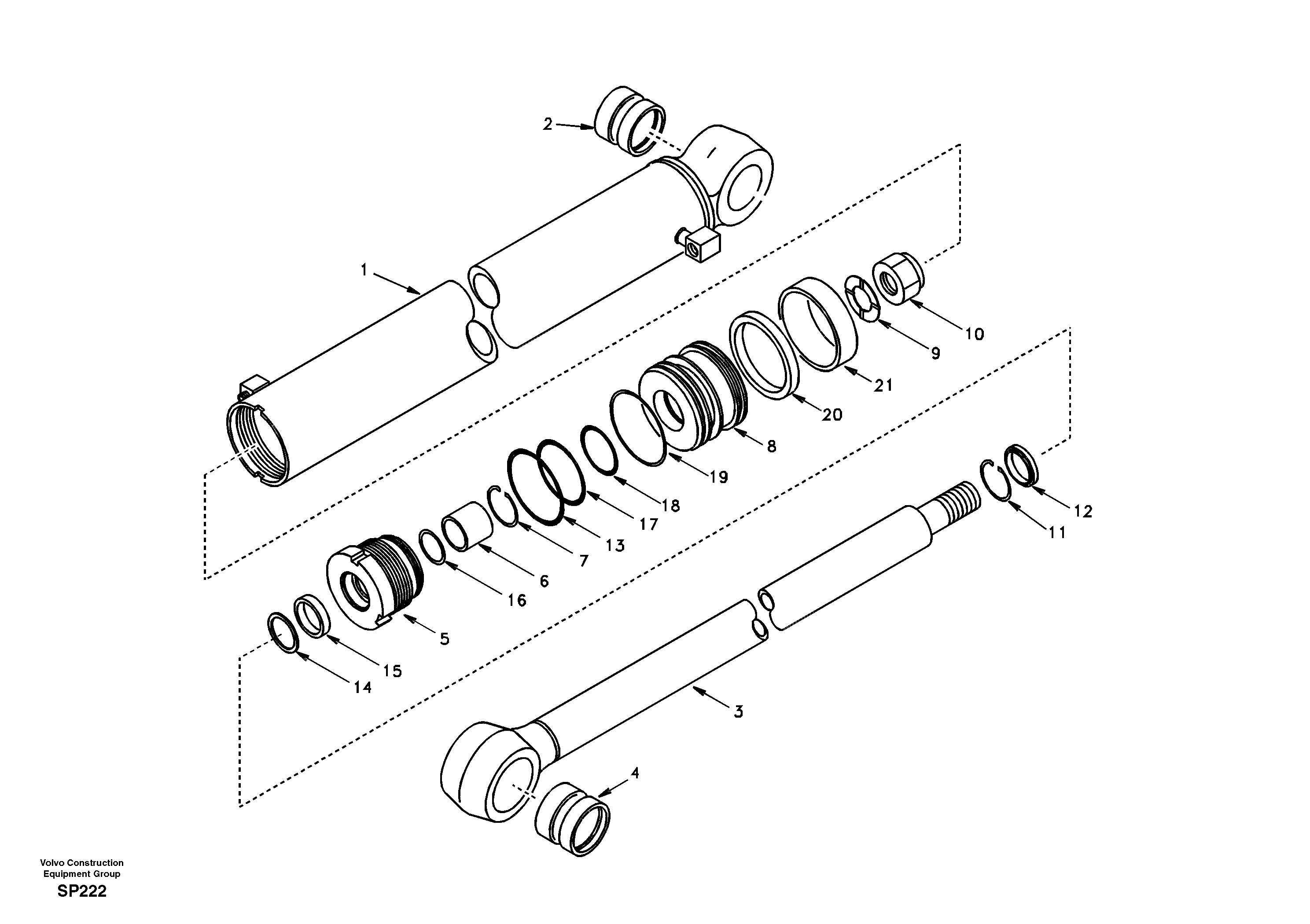 Схема запчастей Volvo EC55 - 54902 Гидроцилиндр отвала EC55 SER NO 20001-