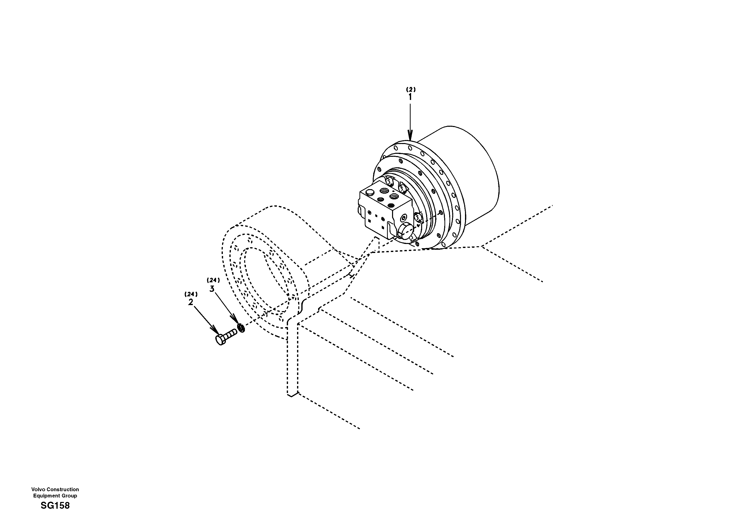 Схема запчастей Volvo EC55 - 41855 Travel motor with mounting parts EC55 SER NO 3001 -