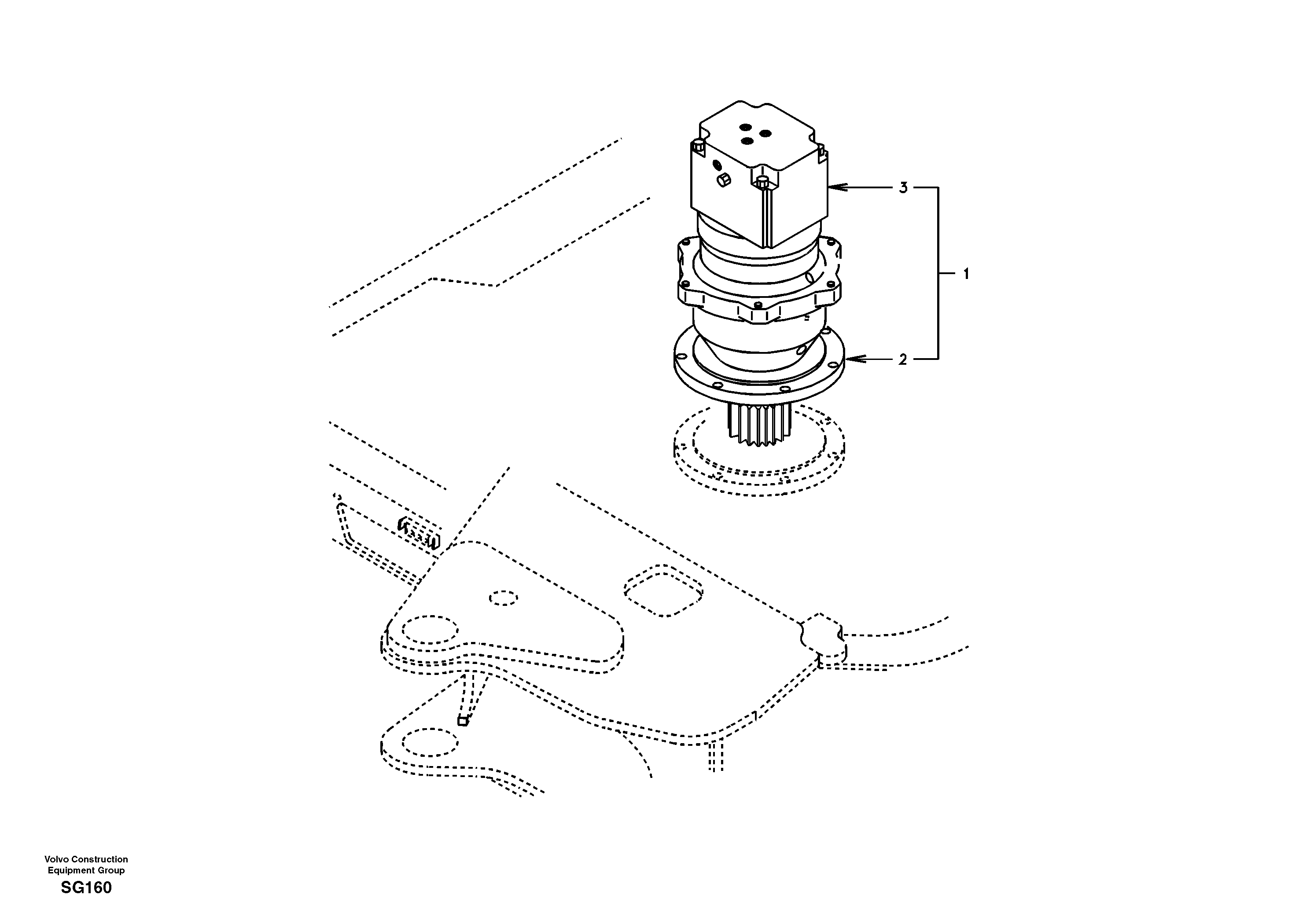 Схема запчастей Volvo EC55 - 41856 Swing motor with mounting parts EC55 SER NO 3001 -