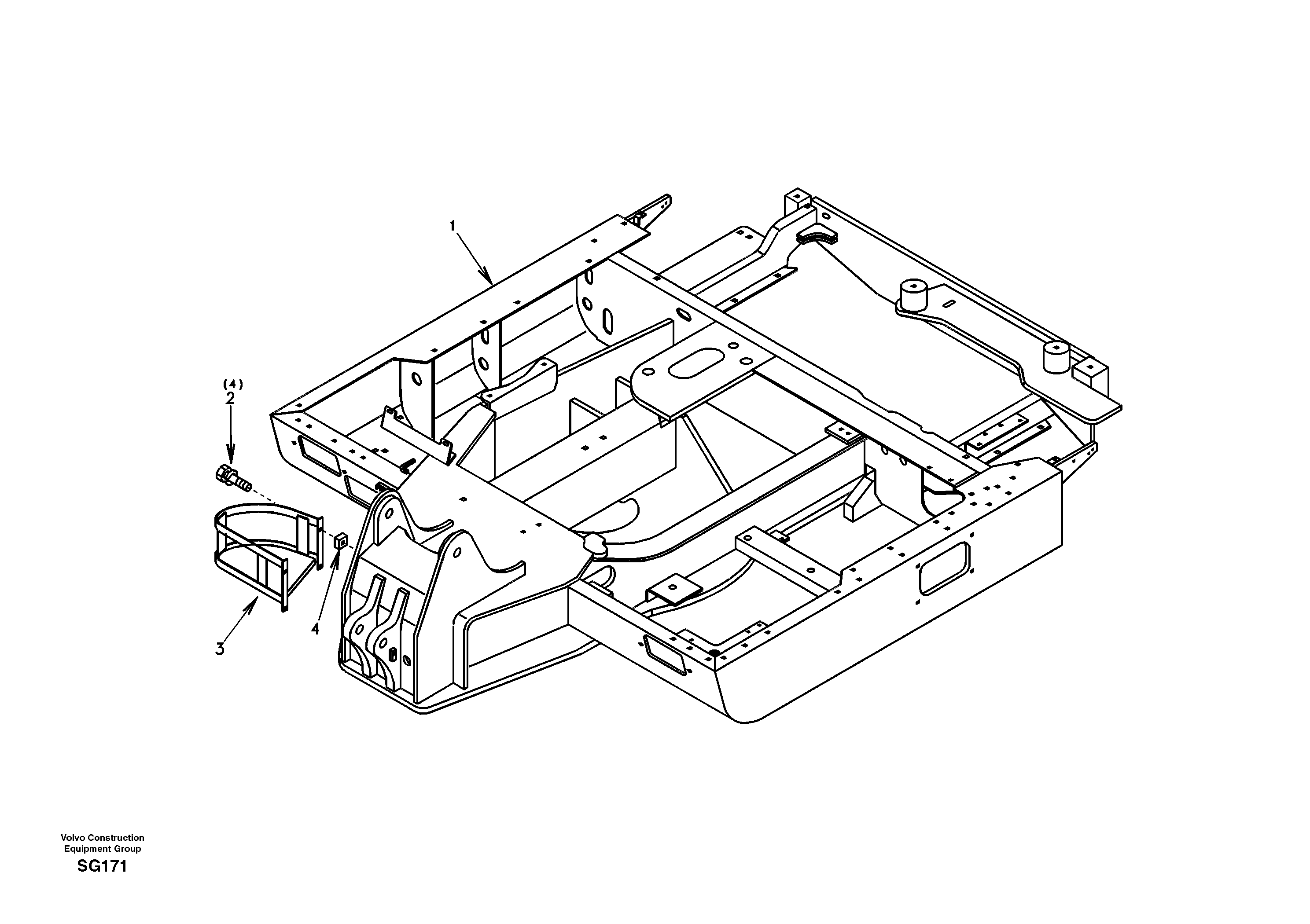 Схема запчастей Volvo EC55 - 41864 Upper frame EC55 SER NO 3001 -