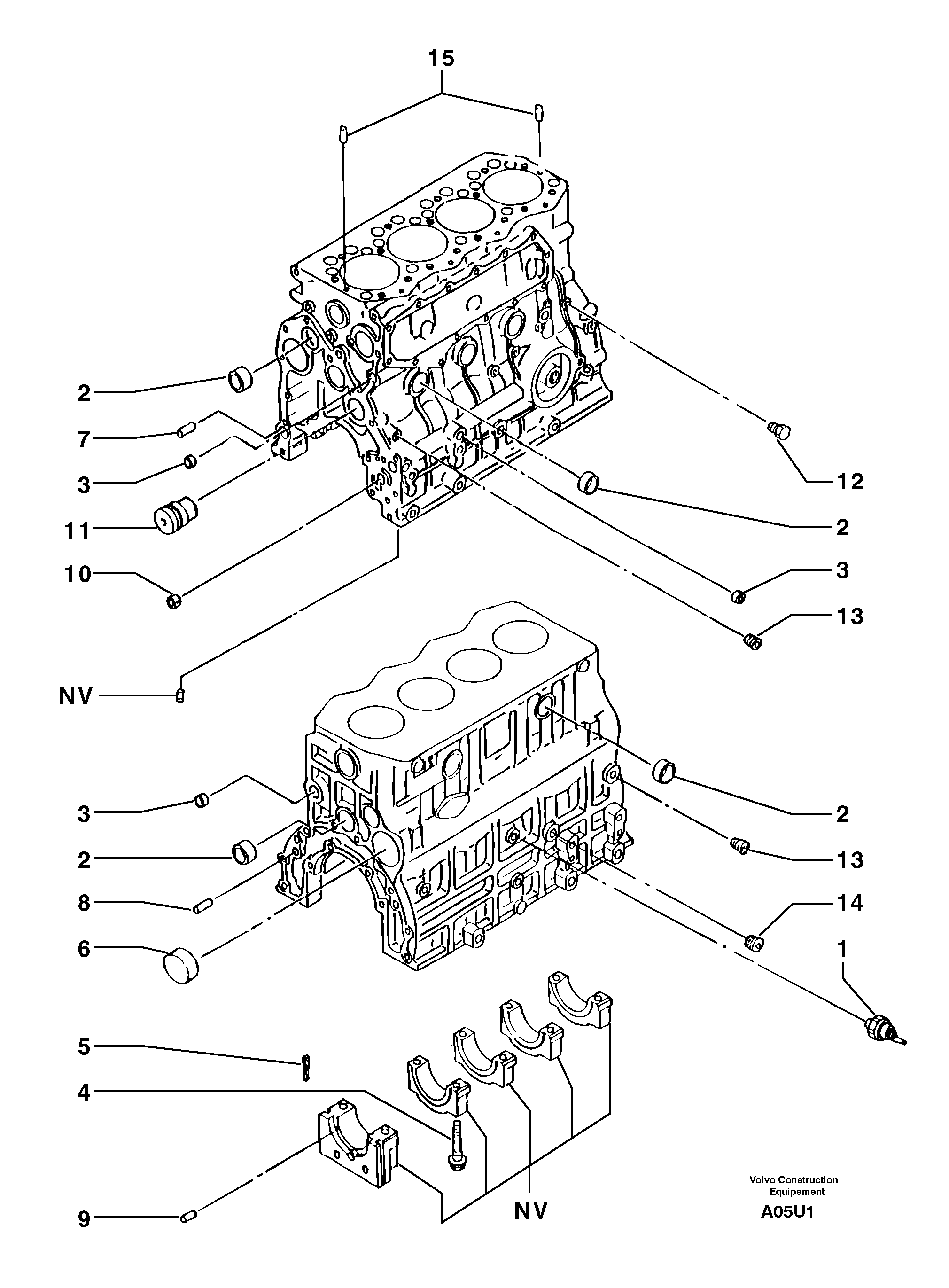 Схема запчастей Volvo EC70 - 48091 Блок цилиндров EC70 TYPE 233