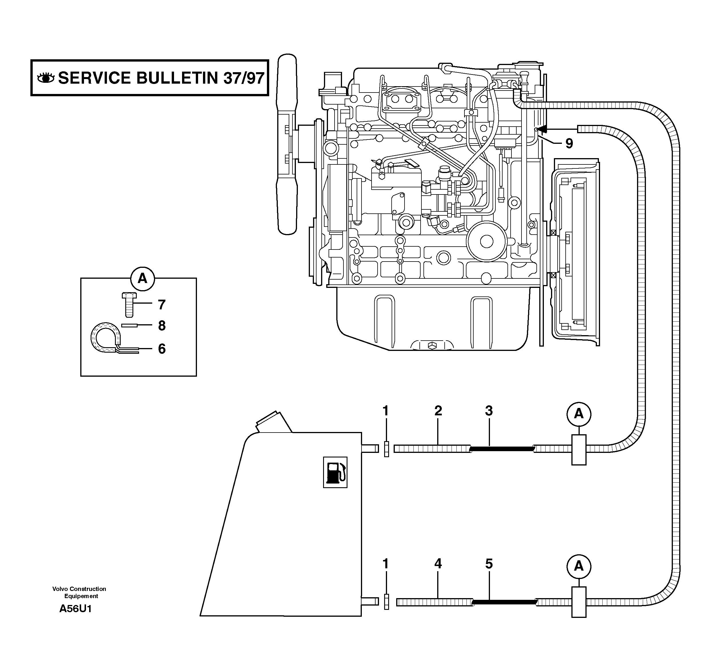 Схема запчастей Volvo EC70 - 91 Fuel circuit EC70 TYPE 233