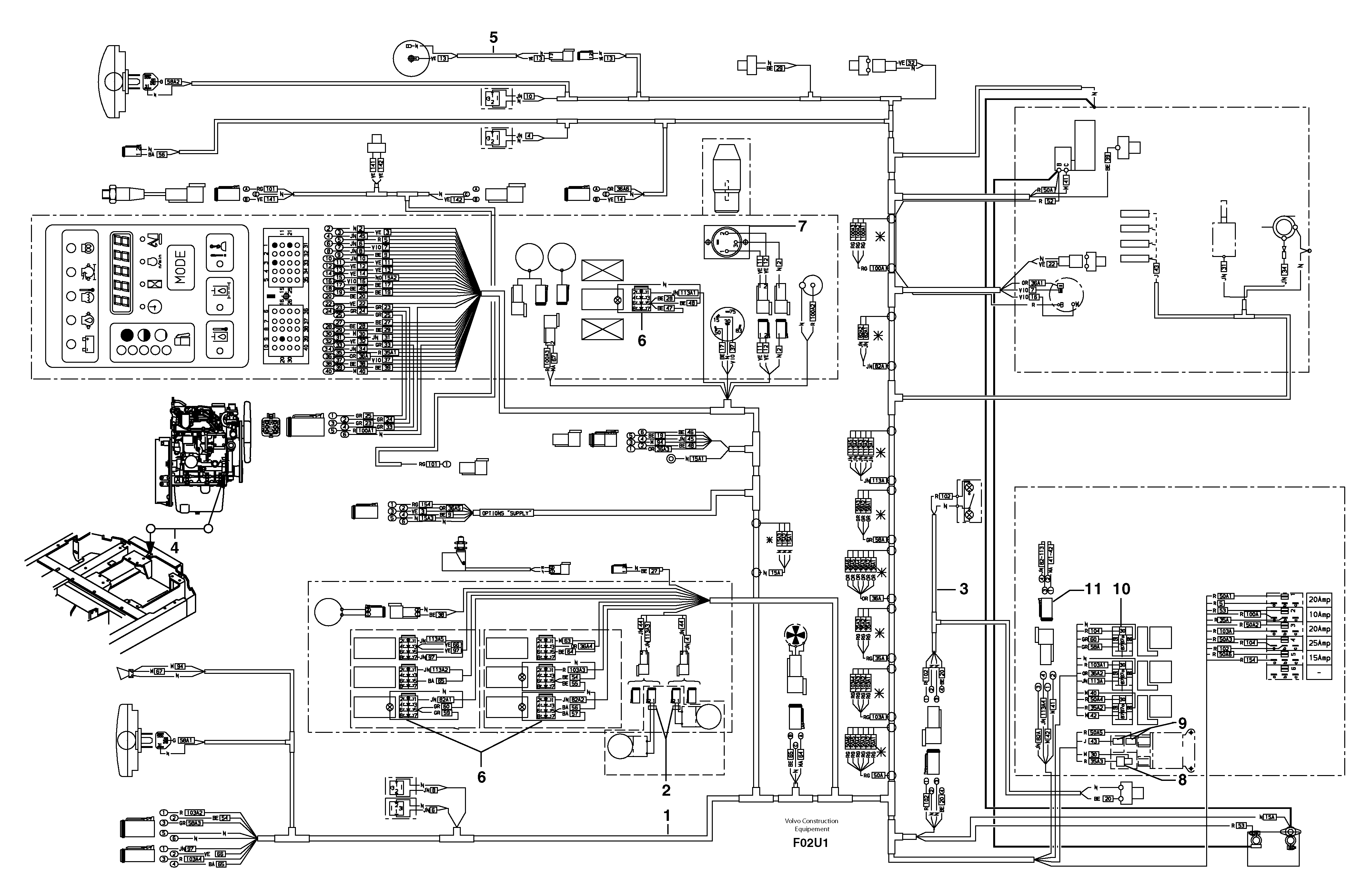 Схема запчастей Volvo EC70 - 44898 Electrical system / with Puma EC70 TYPE 233