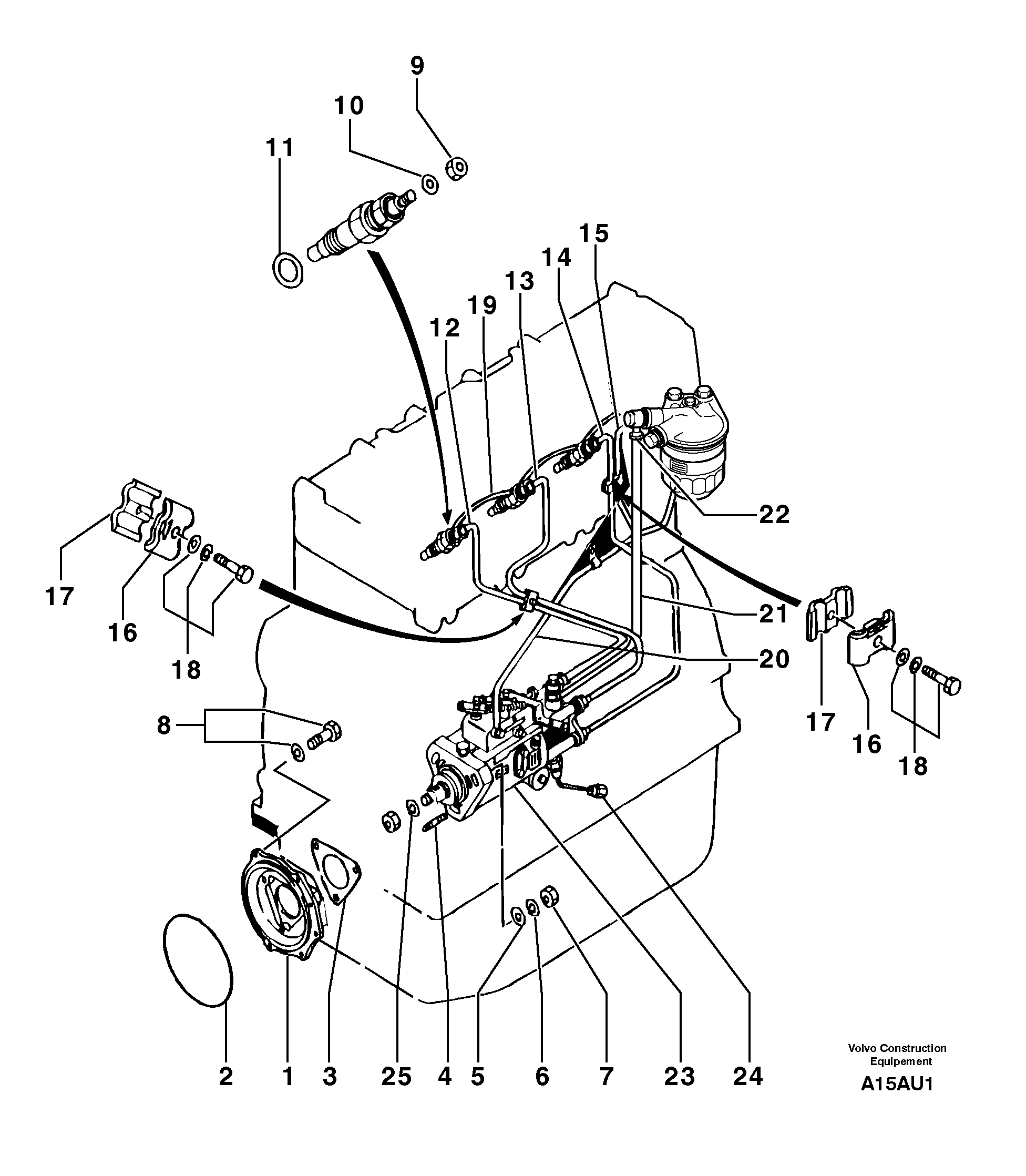 Схема запчастей Volvo EC70 - 2564 Fuel circuit EC70VV TYPE 233