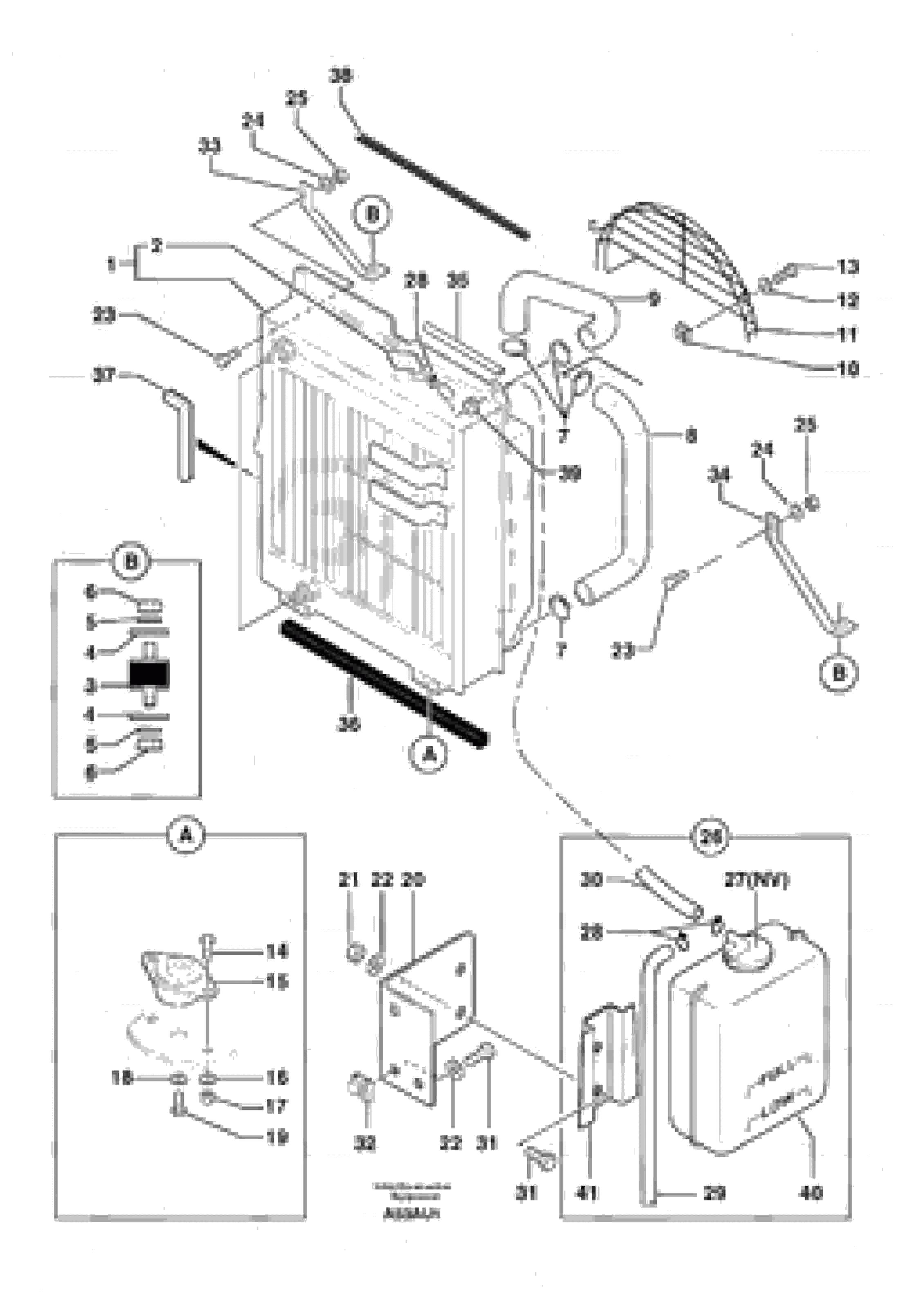 Схема запчастей Volvo EC70 - 87758 Radiator ( water ) / oil cooler EC70VV TYPE 233