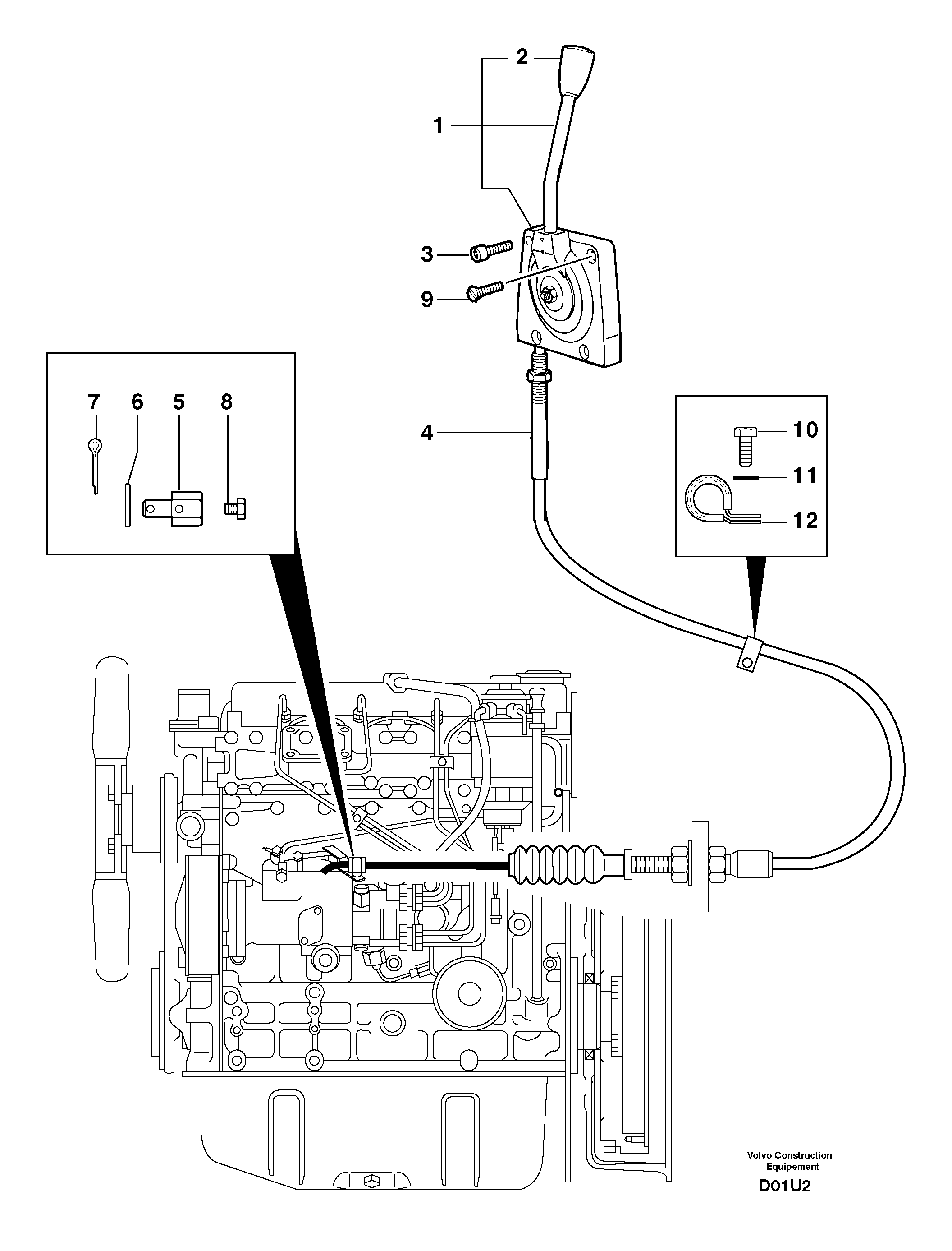 Схема запчастей Volvo EC70 - 3252 Engine acceleration control EC70VV TYPE 233