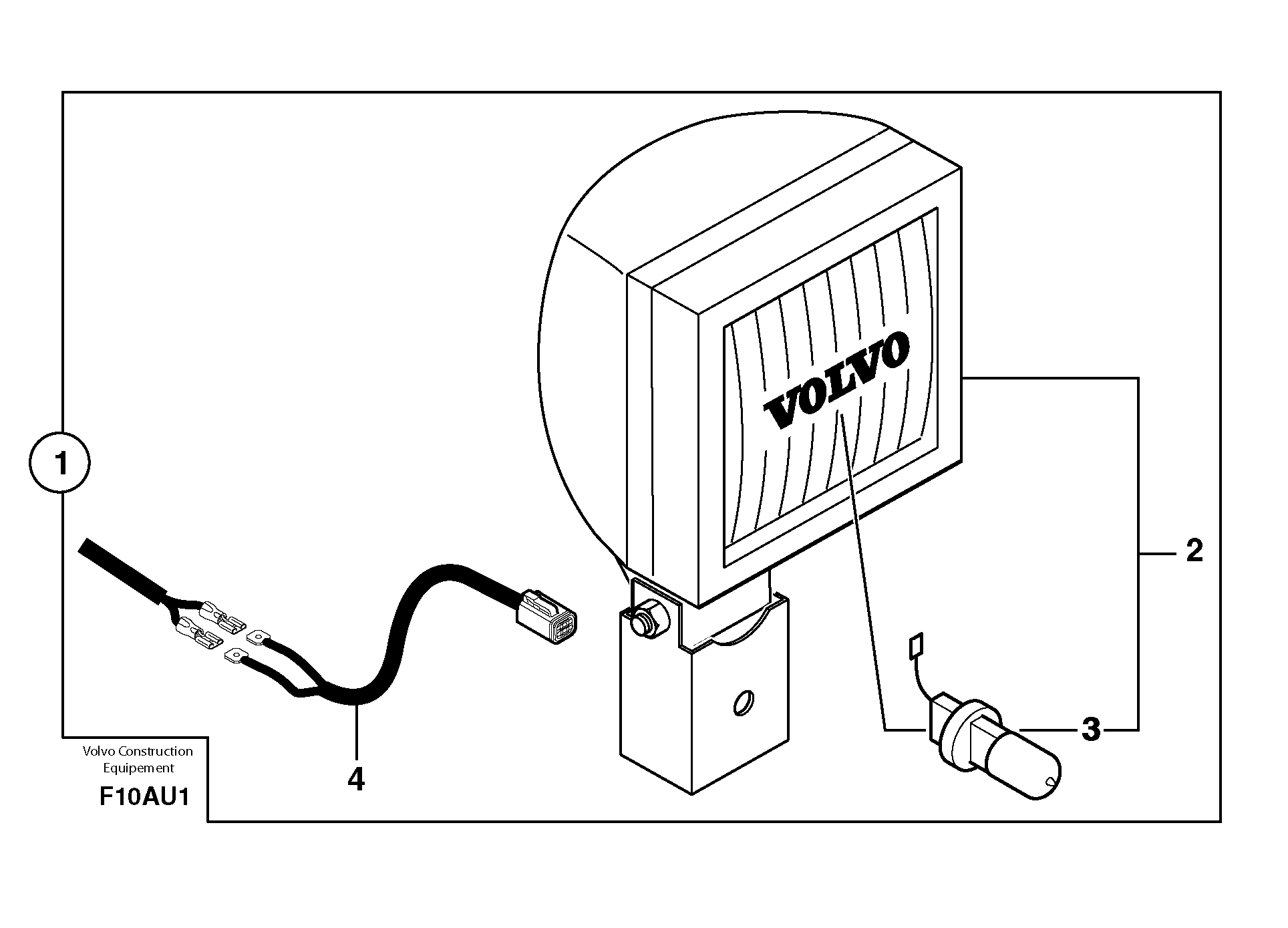 Схема запчастей Volvo EC70 - 105764 Rear headlight on cab EC70VV TYPE 233