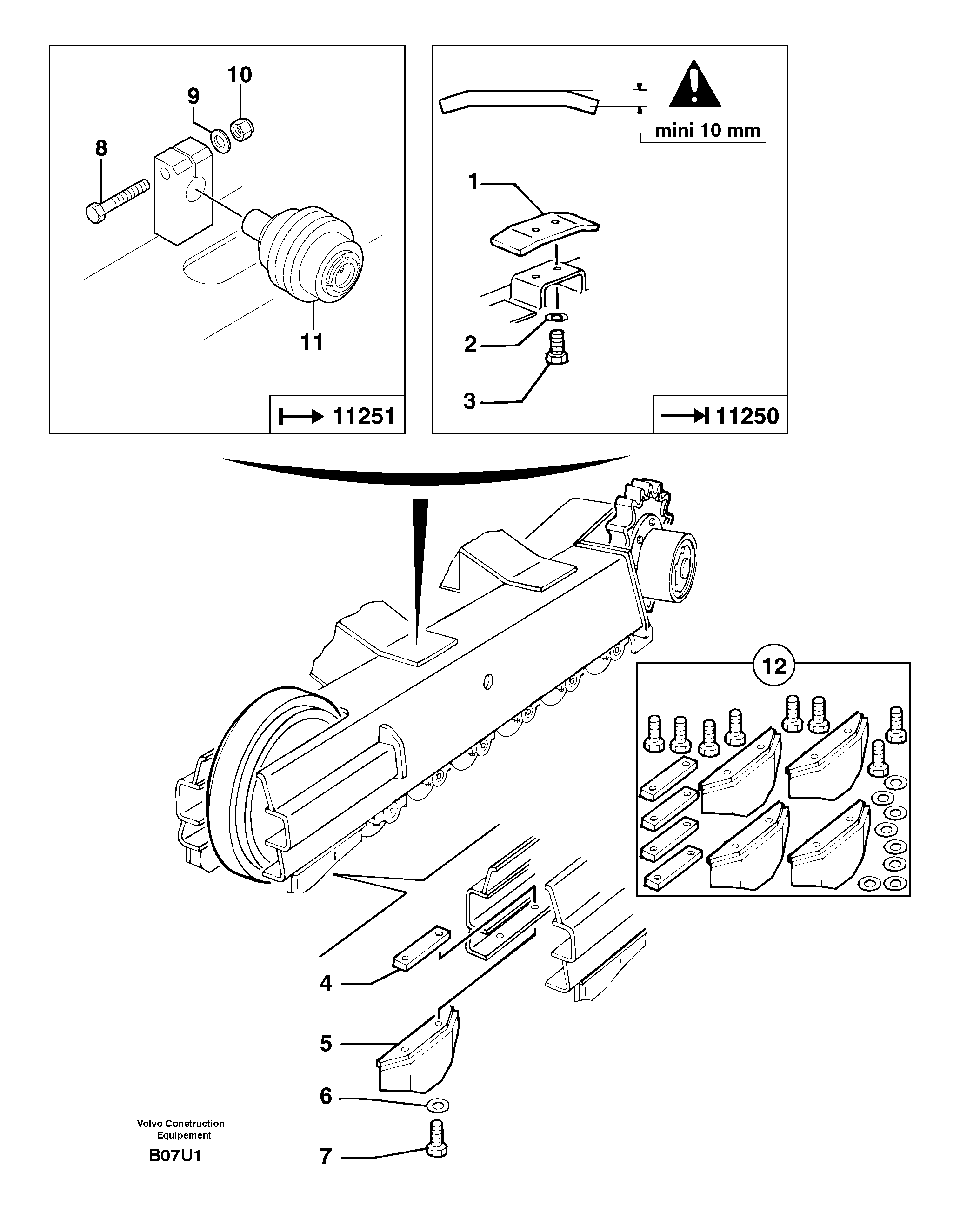 Схема запчастей Volvo EC70 - 1947 Track guide block EC70 TYPE 233